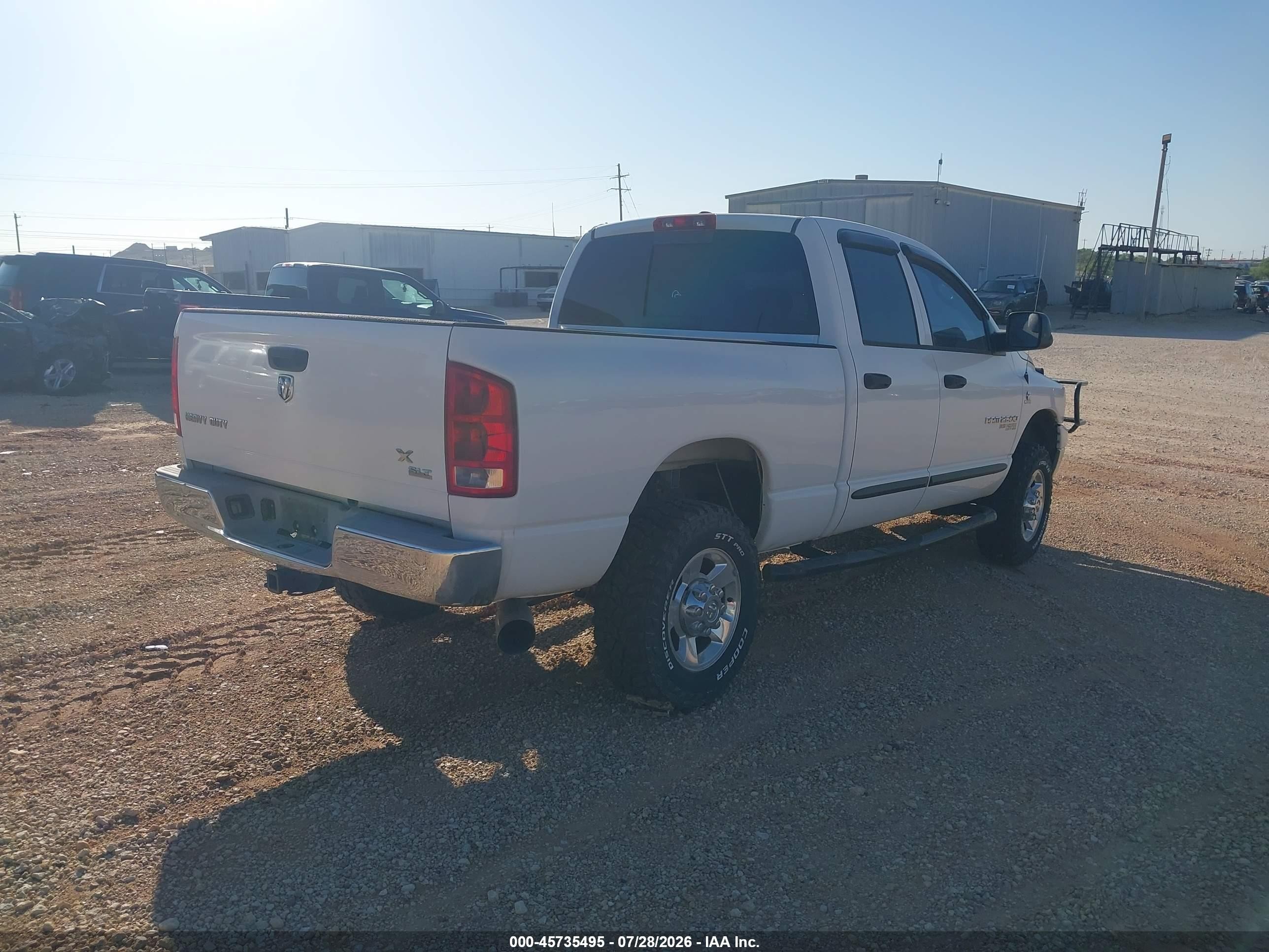 2006 Dodge Ram 2500 Slt/trx4 Off Road/sport/power Wagon White vin: 3D7KS28C36G230672