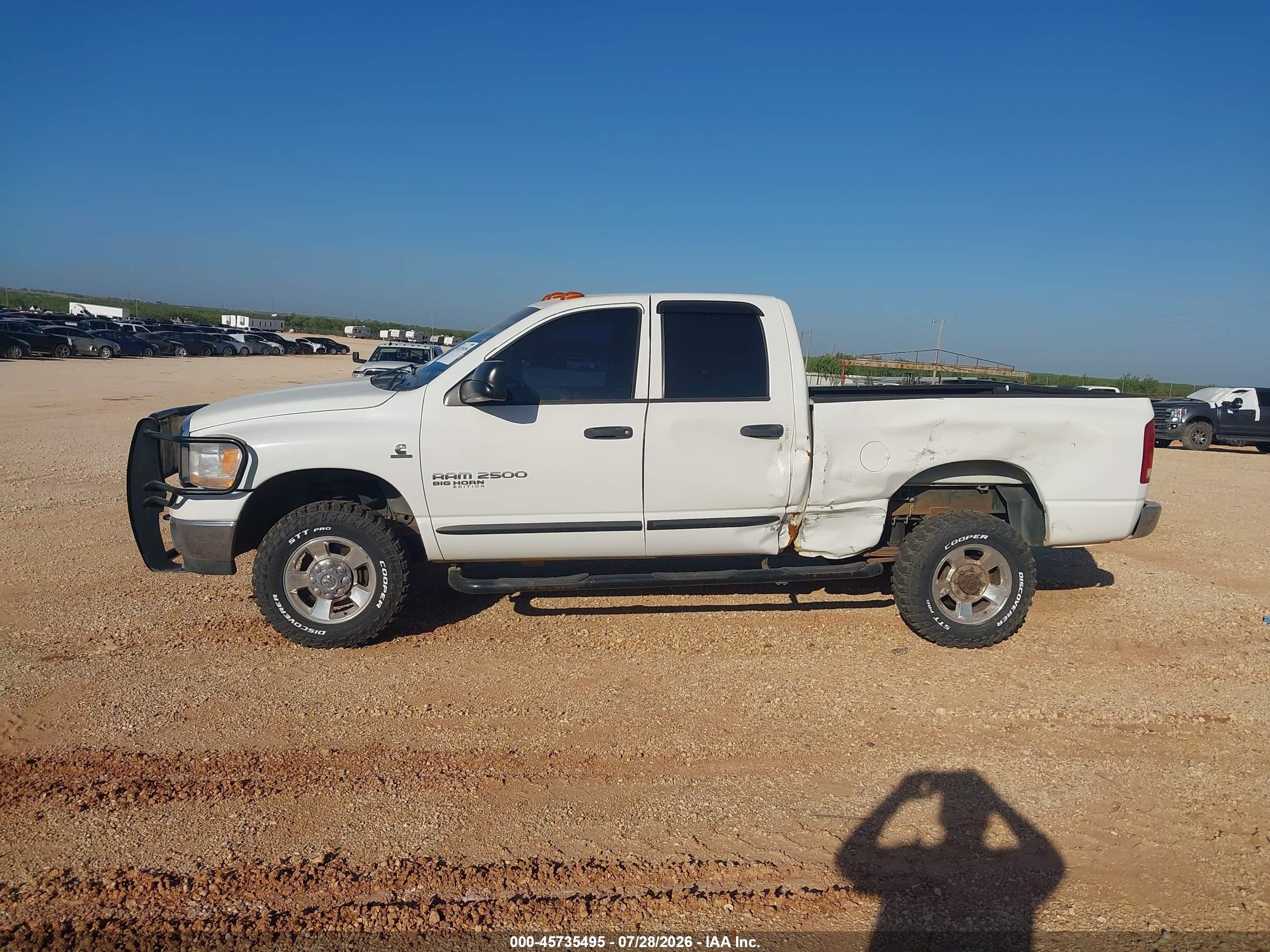 2006 Dodge Ram 2500 Slt/trx4 Off Road/sport/power Wagon White vin: 3D7KS28C36G230672