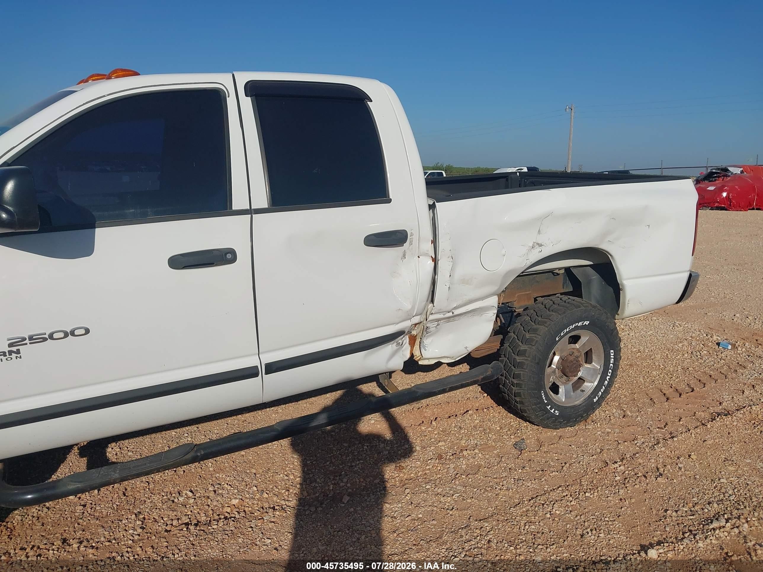 2006 Dodge Ram 2500 Slt/trx4 Off Road/sport/power Wagon White vin: 3D7KS28C36G230672