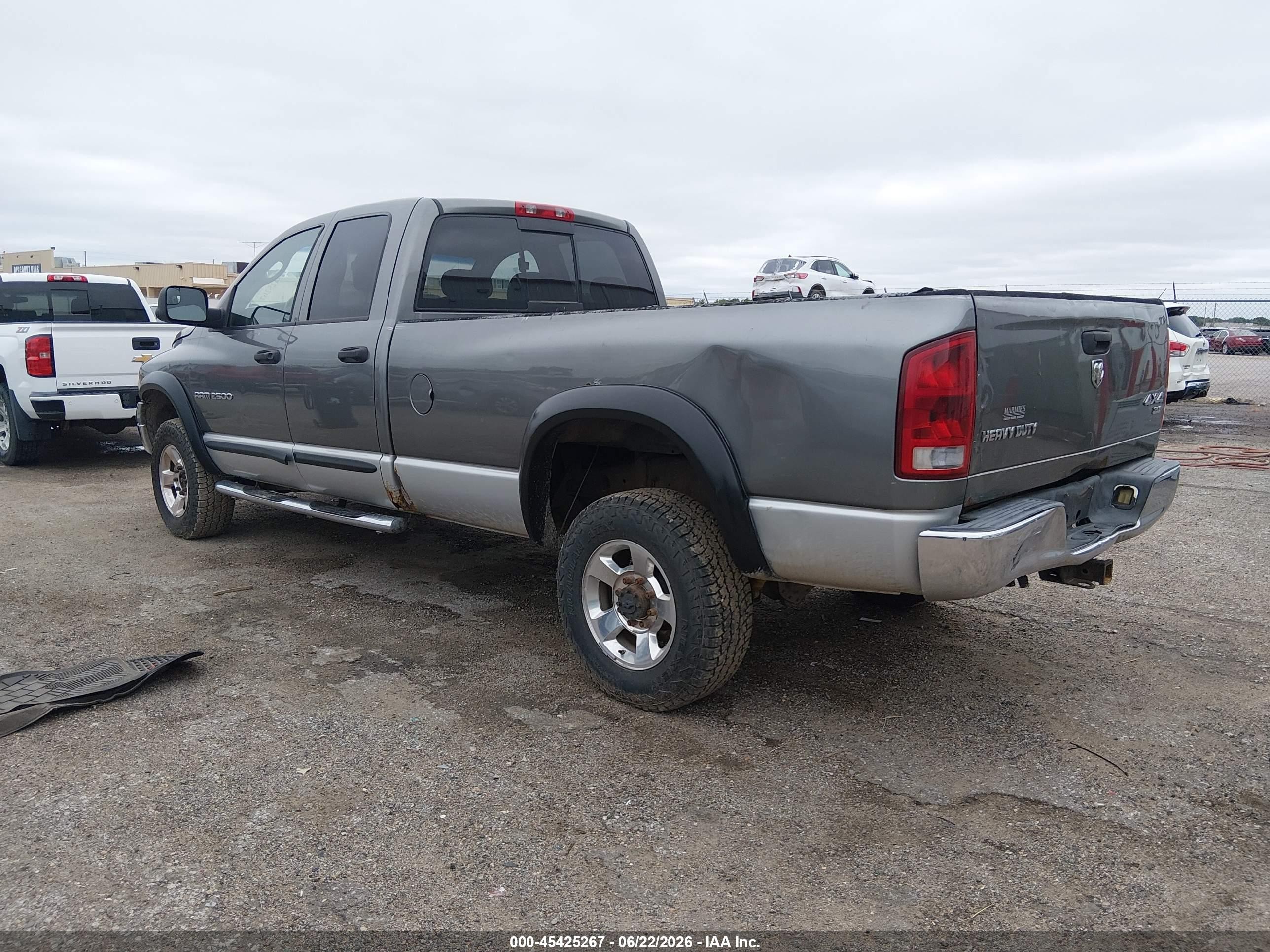 2005 Dodge Ram 2500 Slt/laramie Серый vin: 3D7KS28C45G741077