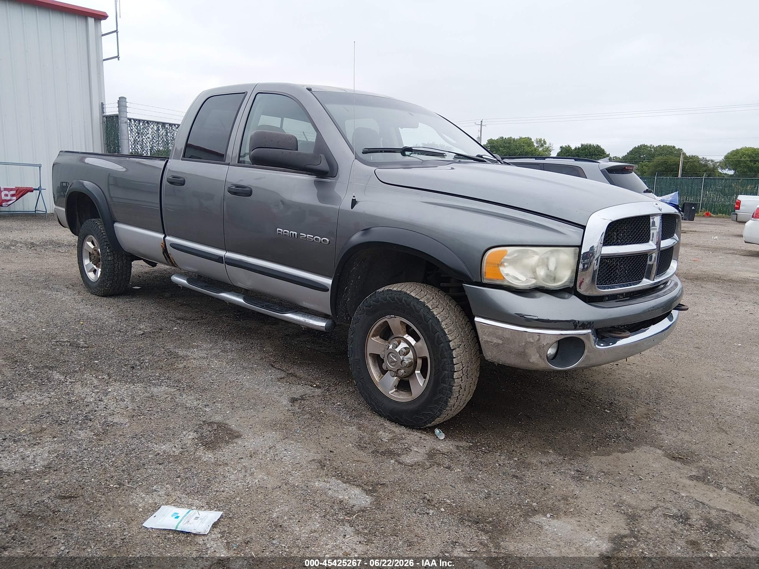 2005 Dodge Ram 2500 Slt/laramie Серый vin: 3D7KS28C45G741077