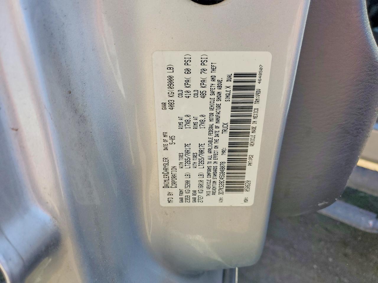 2005 Dodge Ram 2500 St Silver vin: 3D7KS28C45G848078