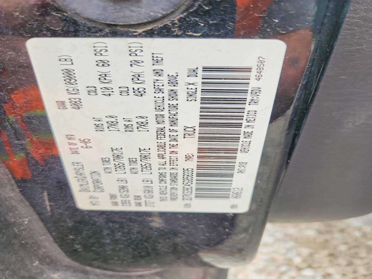 2005 Dodge Ram 2500 Black vin: 3D7KS28C45G858335