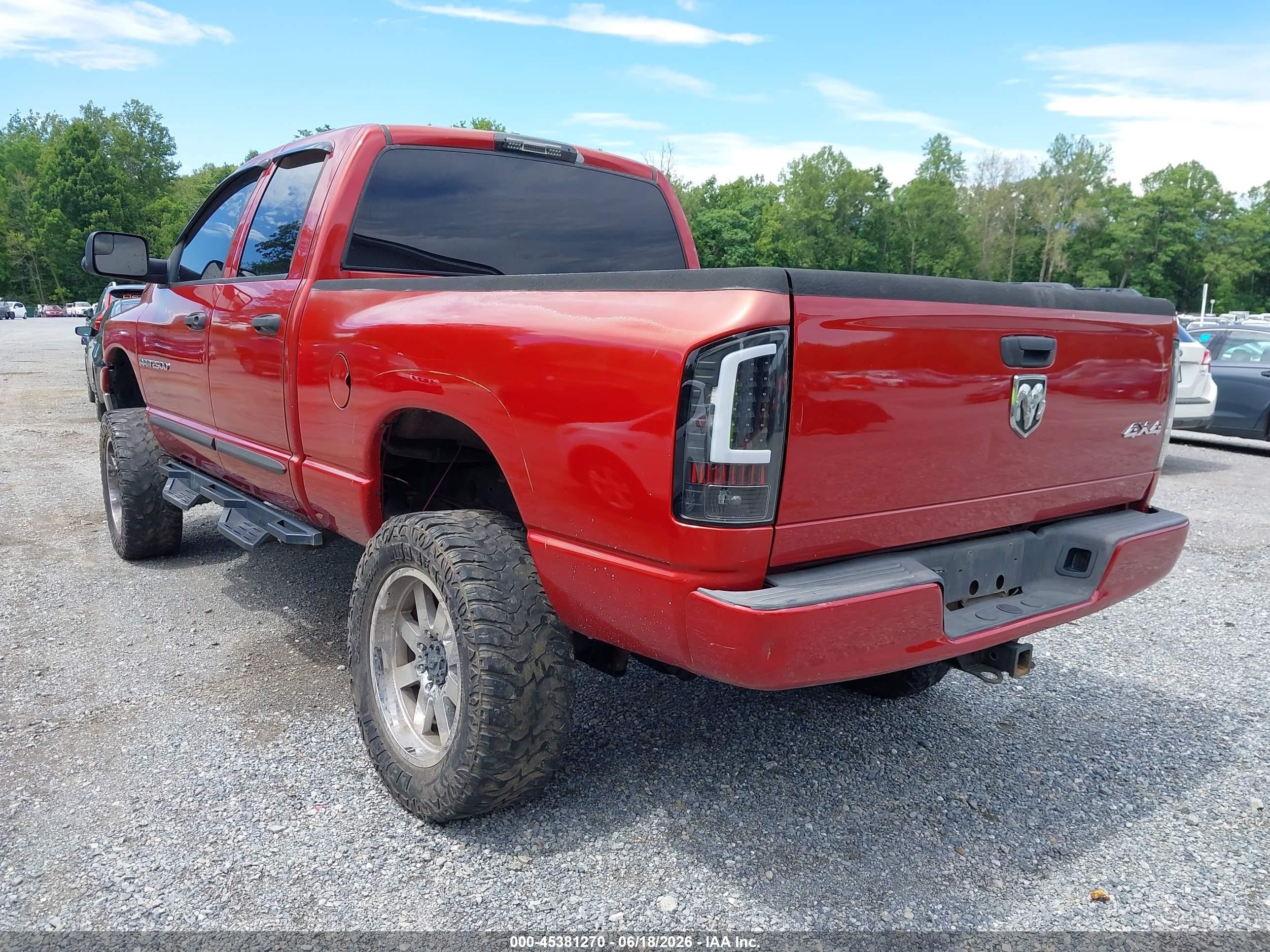 2006 Dodge Ram 2500 Slt/trx4 Off Road/sport/power Wagon Красный vin: 3D7KS28C46G288161
