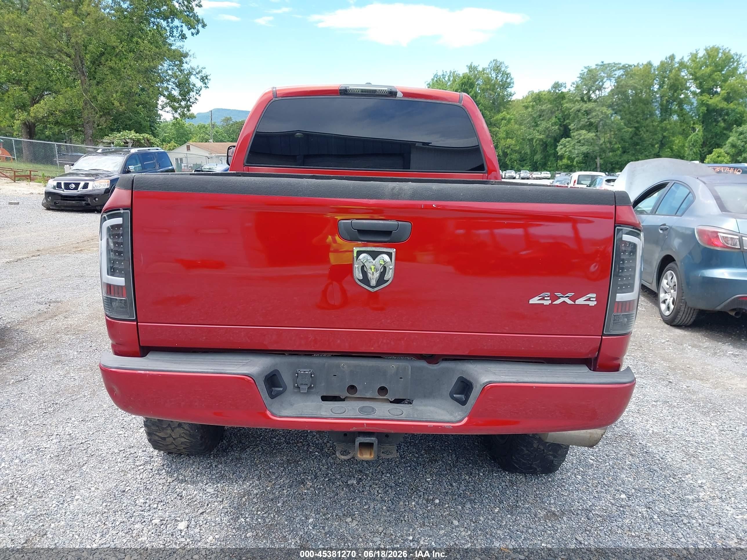 2006 Dodge Ram 2500 Slt/trx4 Off Road/sport/power Wagon Красный vin: 3D7KS28C46G288161