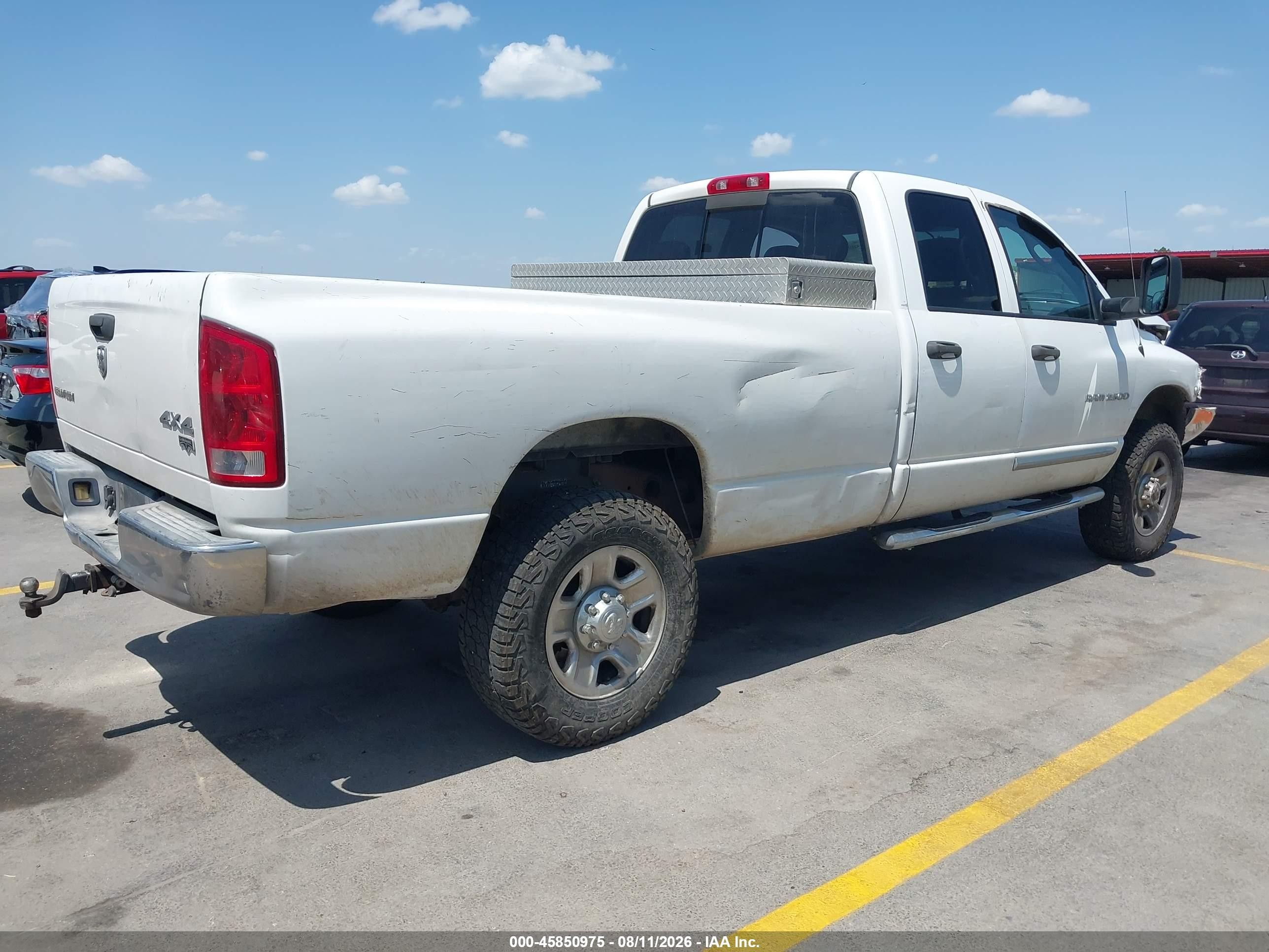 2005 Dodge Ram 2500 St/slt White vin: 3D7KS28C95G708589
