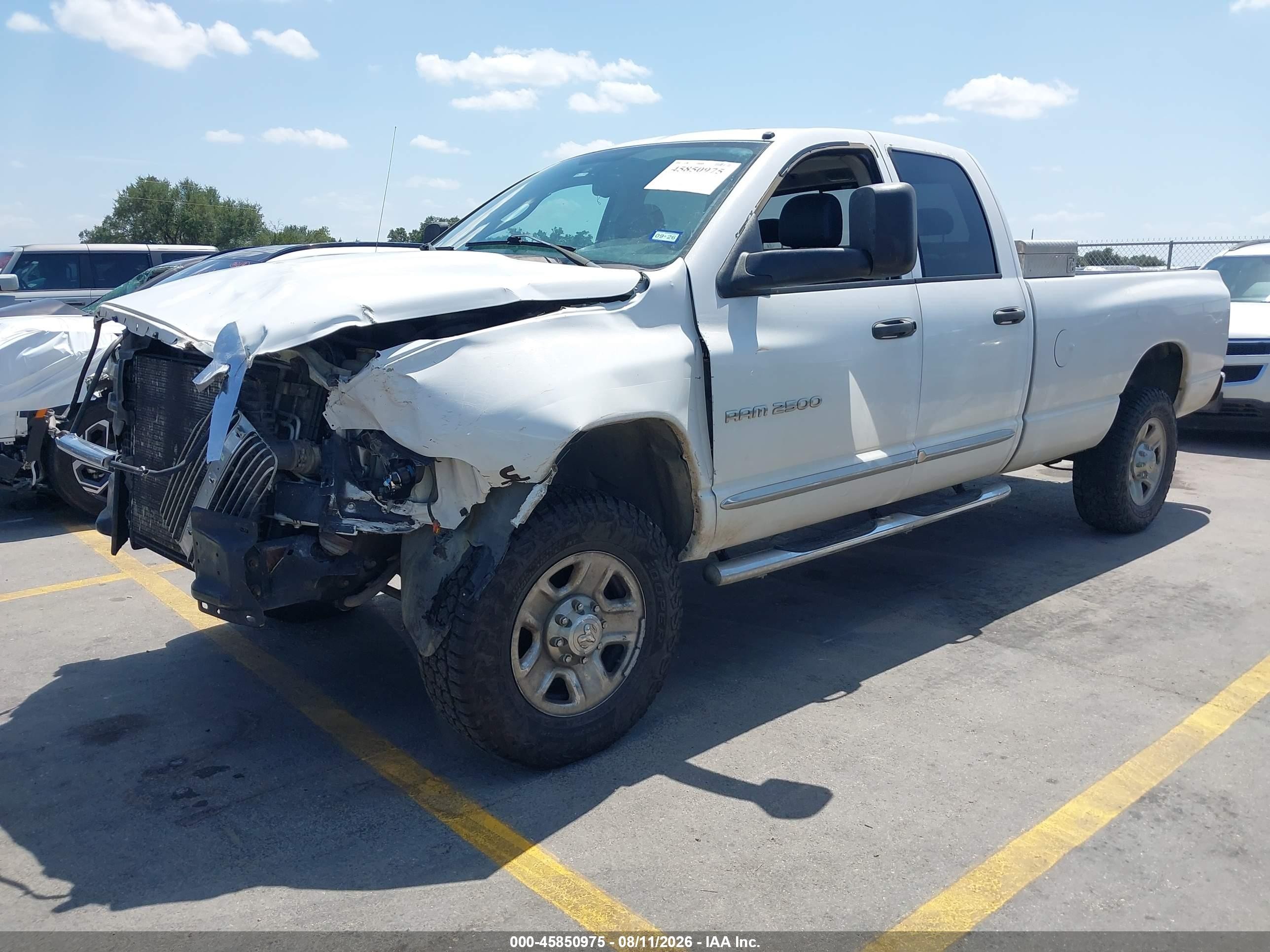 2005 Dodge Ram 2500 St/slt White vin: 3D7KS28C95G708589