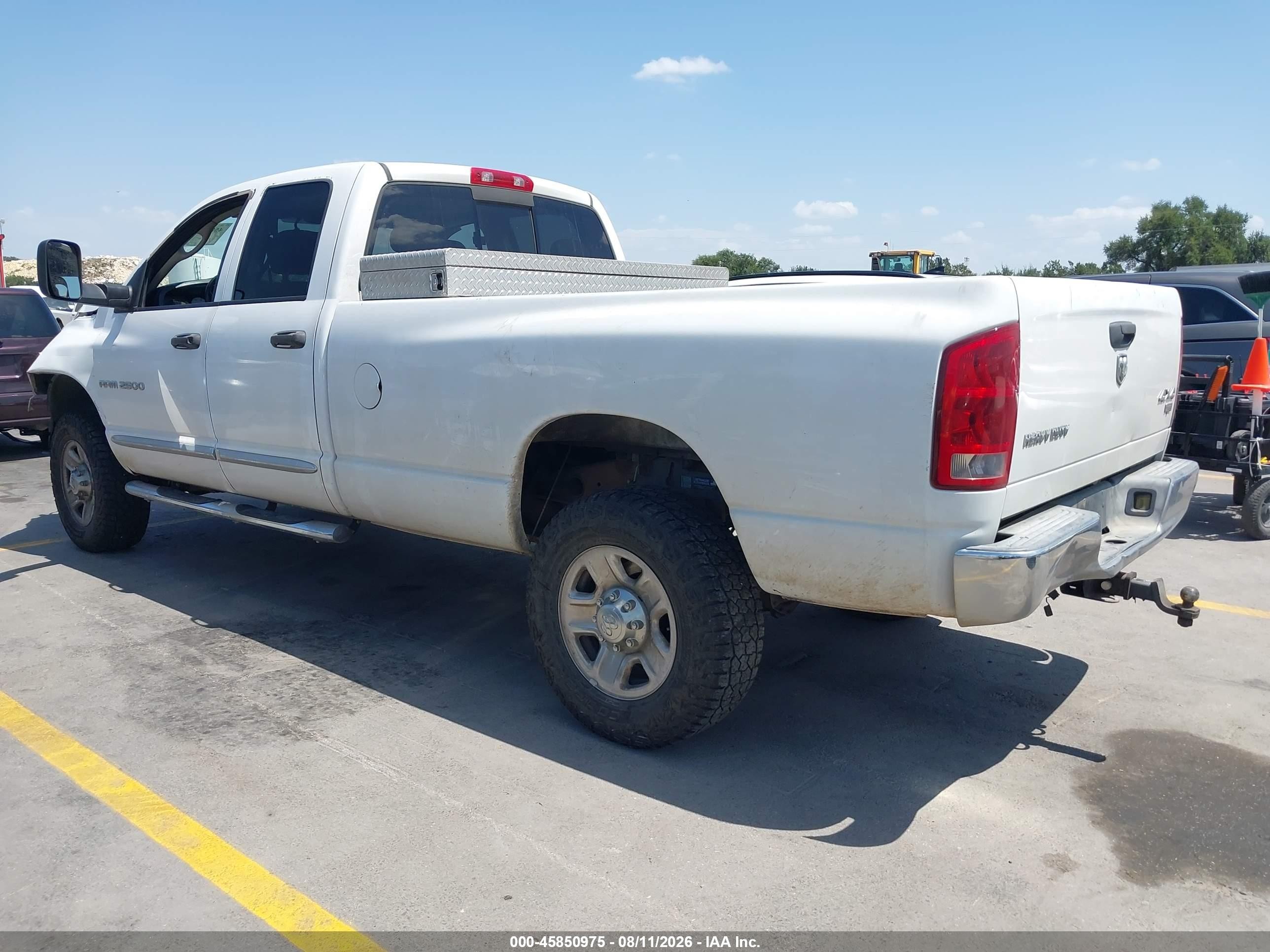 2005 Dodge Ram 2500 St/slt White vin: 3D7KS28C95G708589
