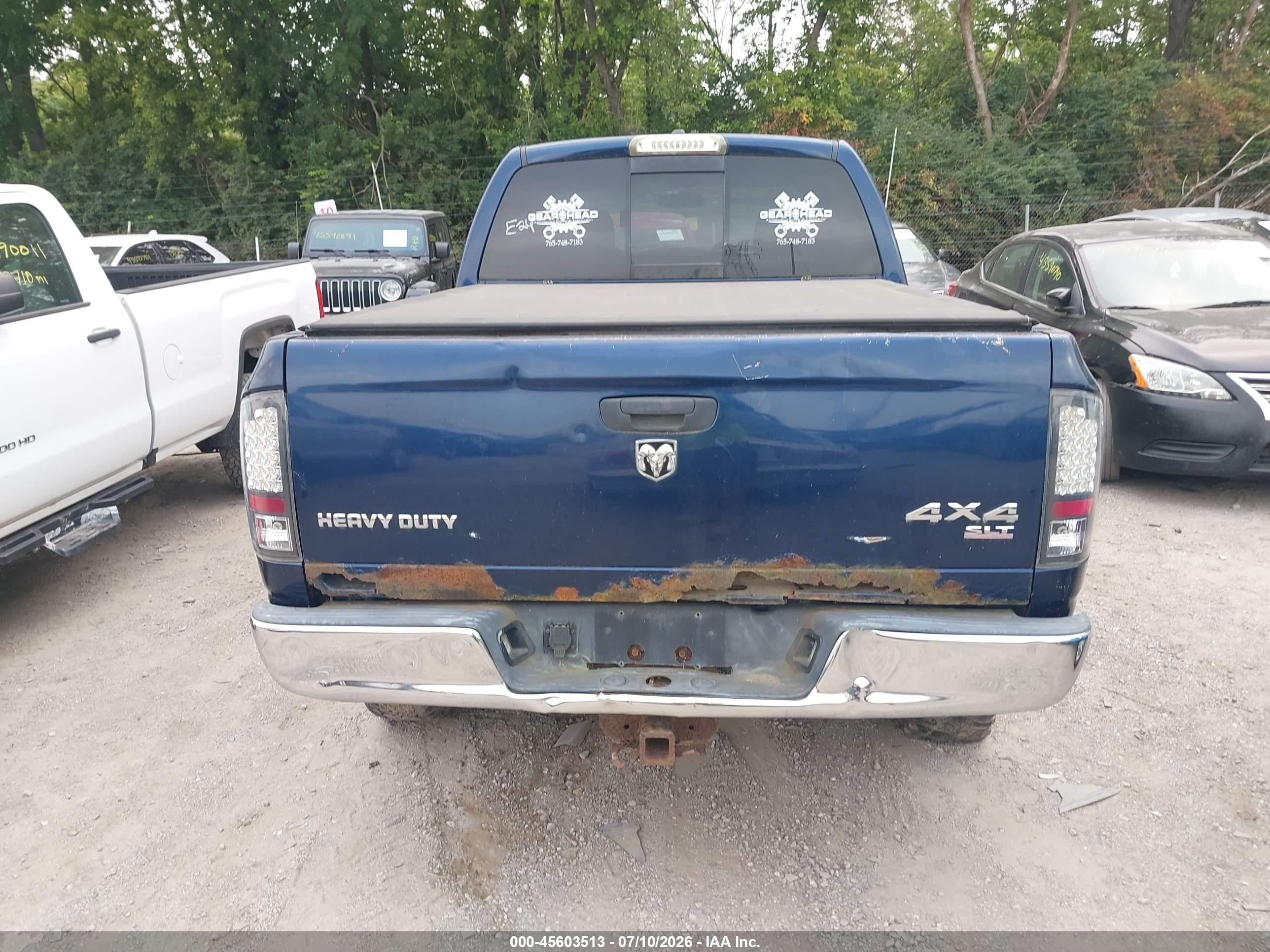 2006 Dodge Ram 2500 Slt/trx4 Off Road/sport/power Wagon Blue vin: 3D7KS28C96G283876