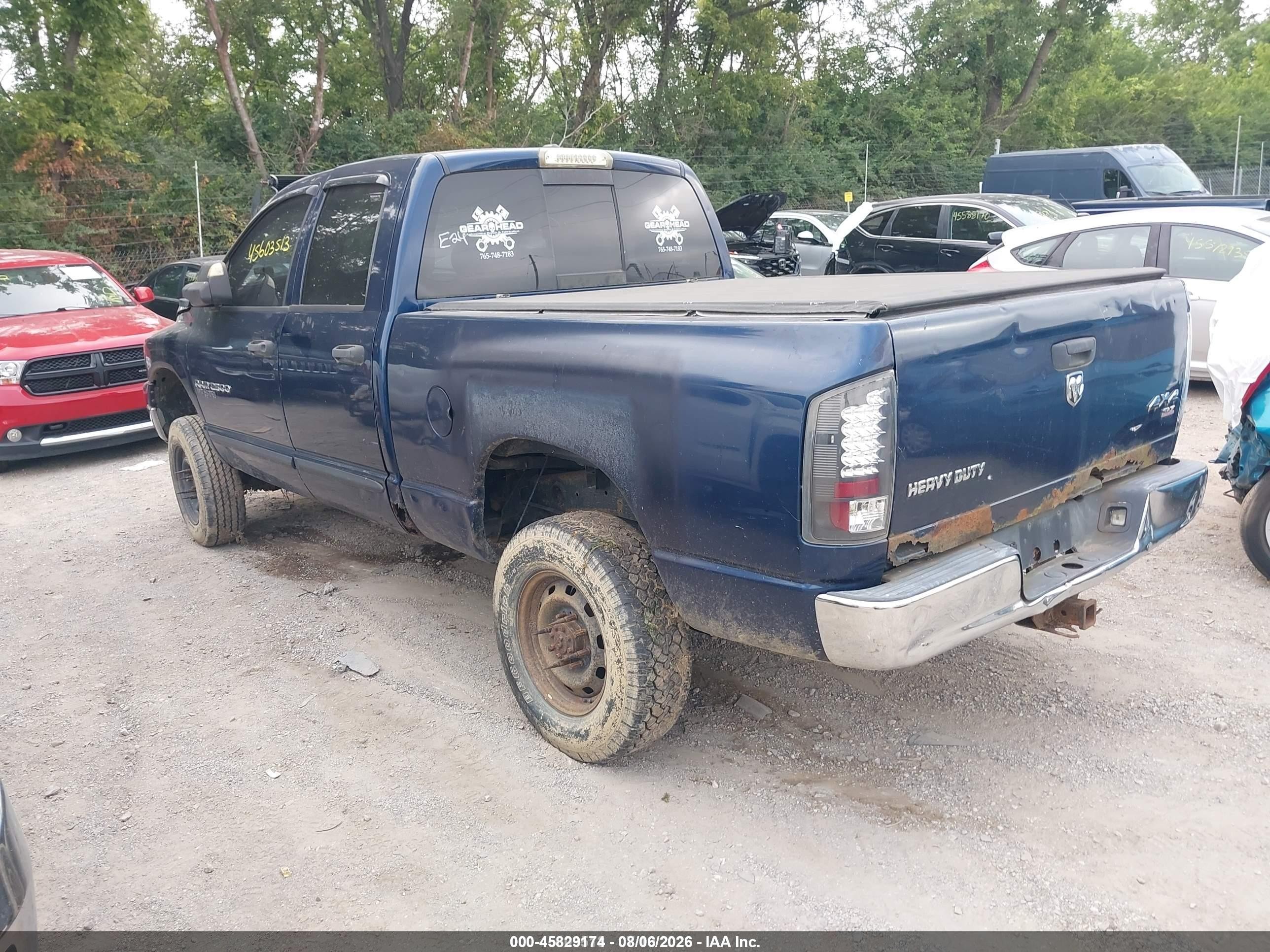 2006 Dodge Ram 2500 Slt/trx4 Off Road/sport/power Wagon Blue vin: 3D7KS28C96G283876