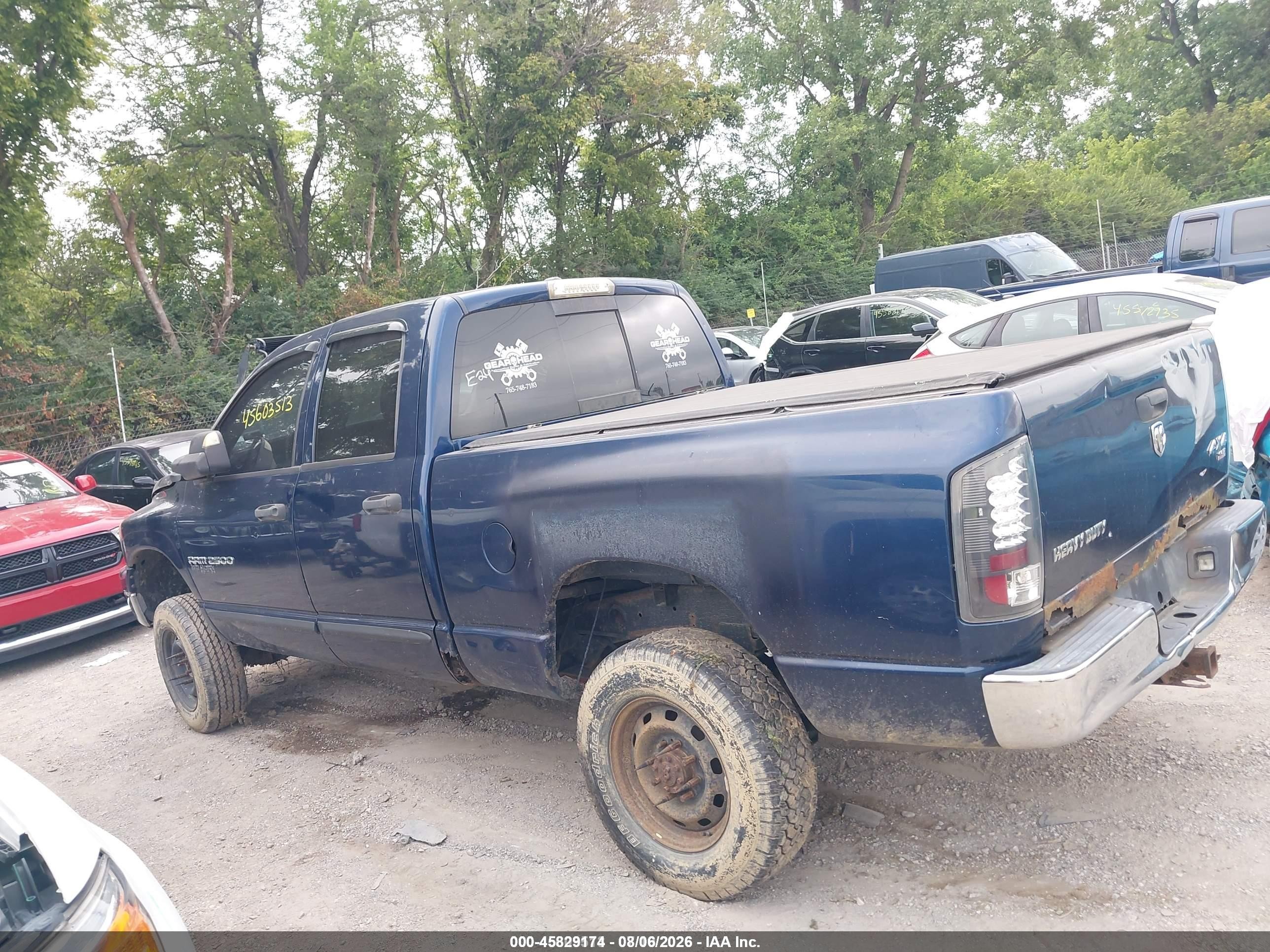 2006 Dodge Ram 2500 Slt/trx4 Off Road/sport/power Wagon Blue vin: 3D7KS28C96G283876
