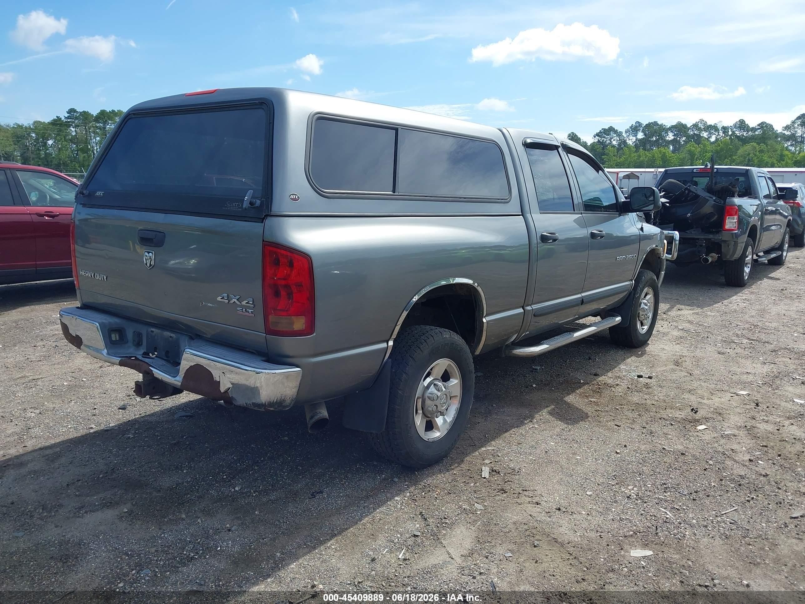 2005 Dodge Ram 2500 Slt/laramie Gray vin: 3D7KS28CX5G812136