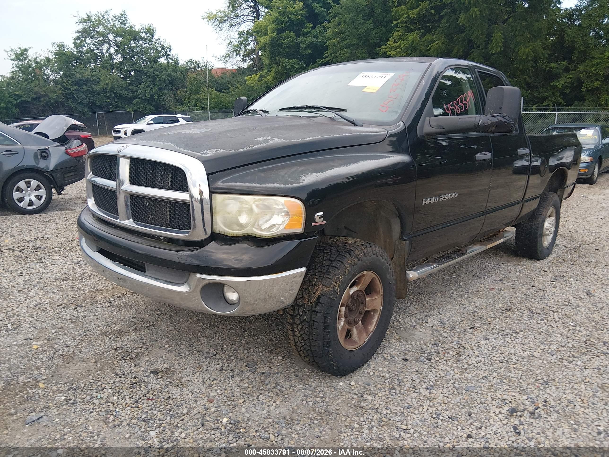 2005 Dodge Ram 2500 Slt/laramie Black vin: 3D7KS28CX5G865595