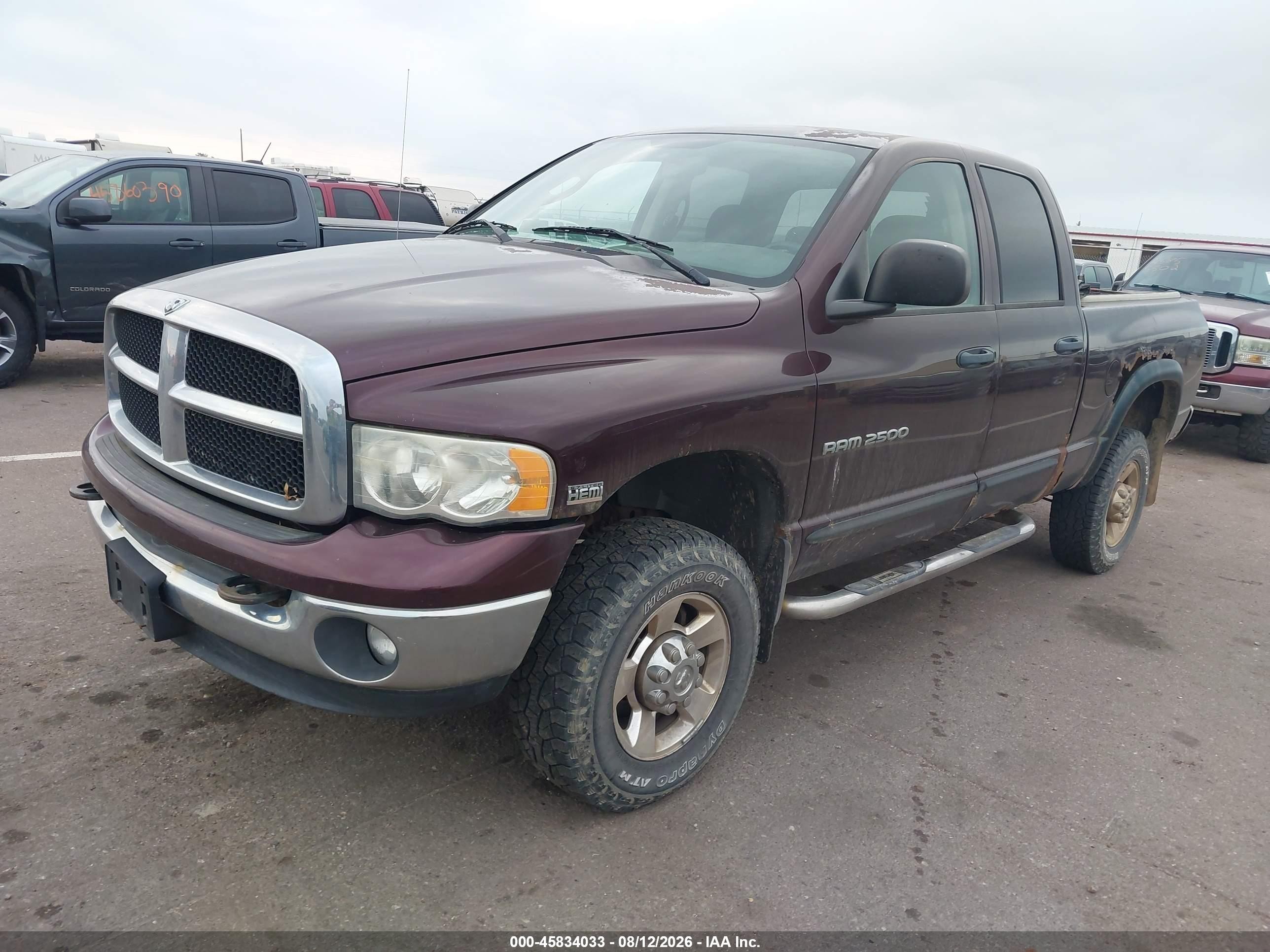 2005 Dodge Ram 2500 Slt/laramie Maroon vin: 3D7KS28D05G772013