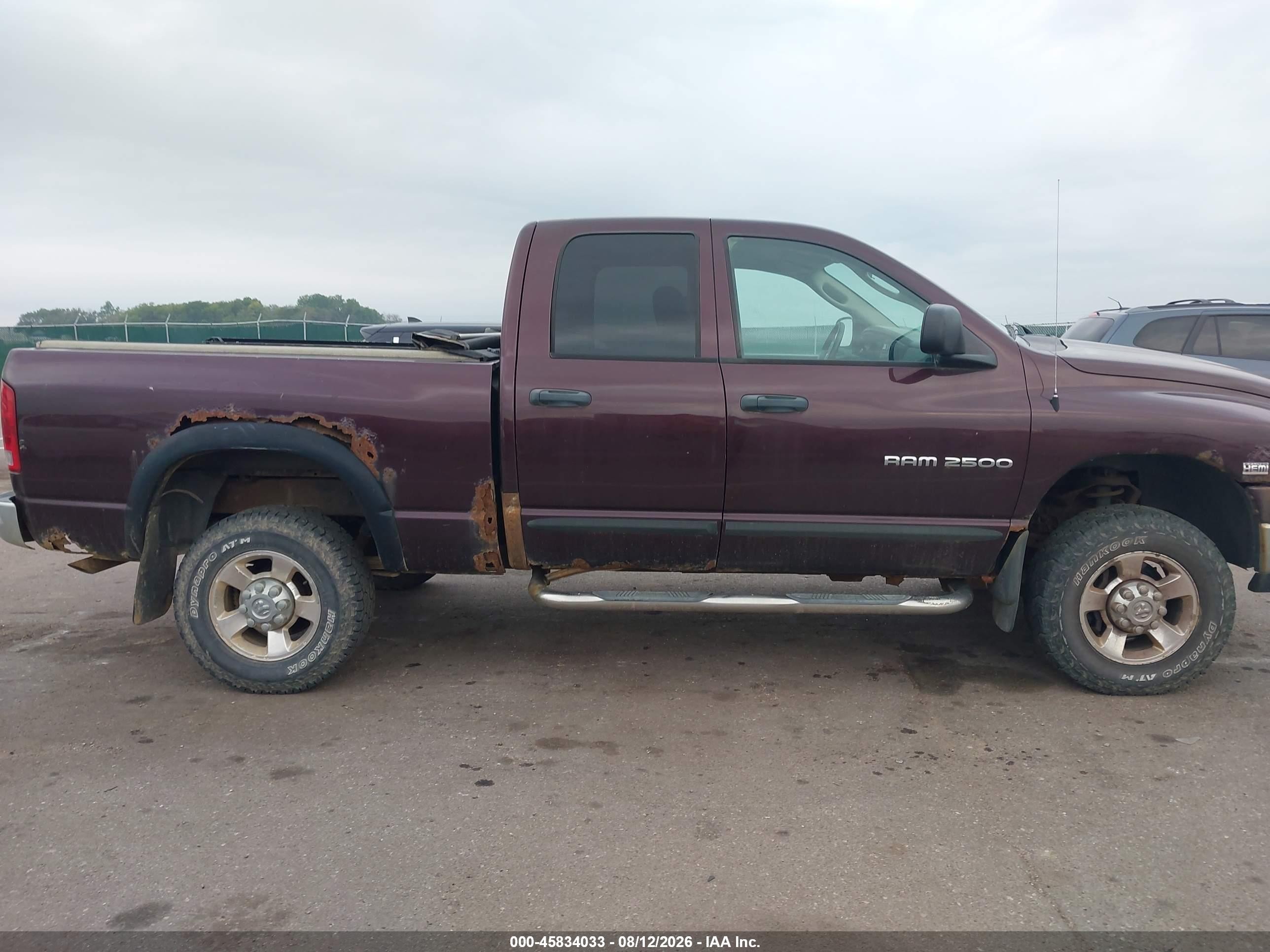2005 Dodge Ram 2500 Slt/laramie Maroon vin: 3D7KS28D05G772013
