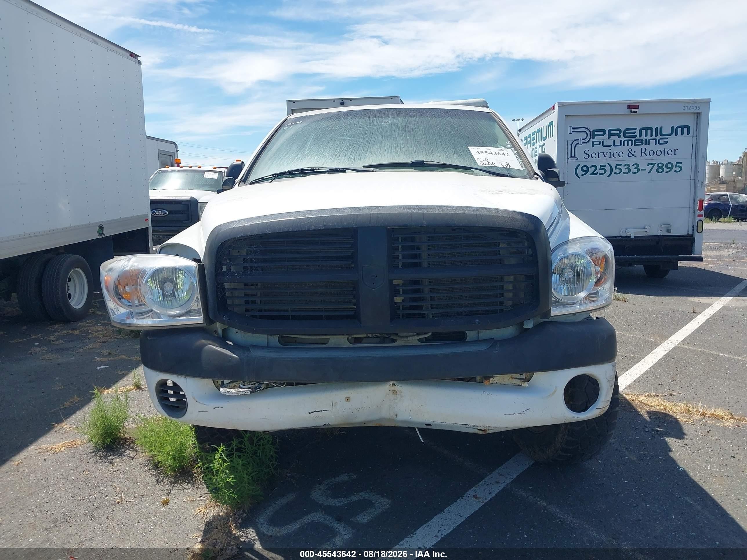 2008 Dodge Ram 2500 St/sxt White vin: 3D7KS28D38G248696