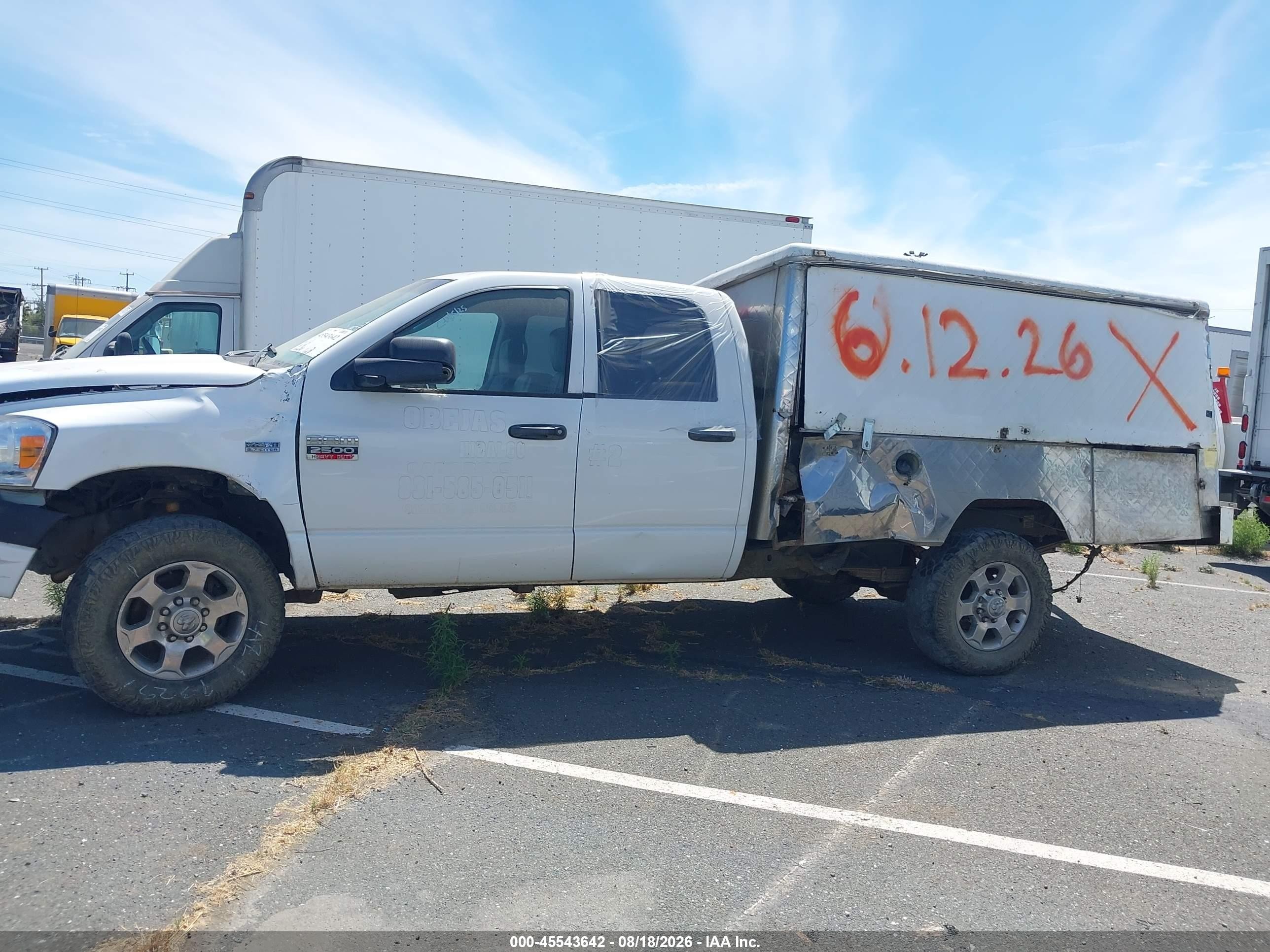 2008 Dodge Ram 2500 St/sxt White vin: 3D7KS28D38G248696