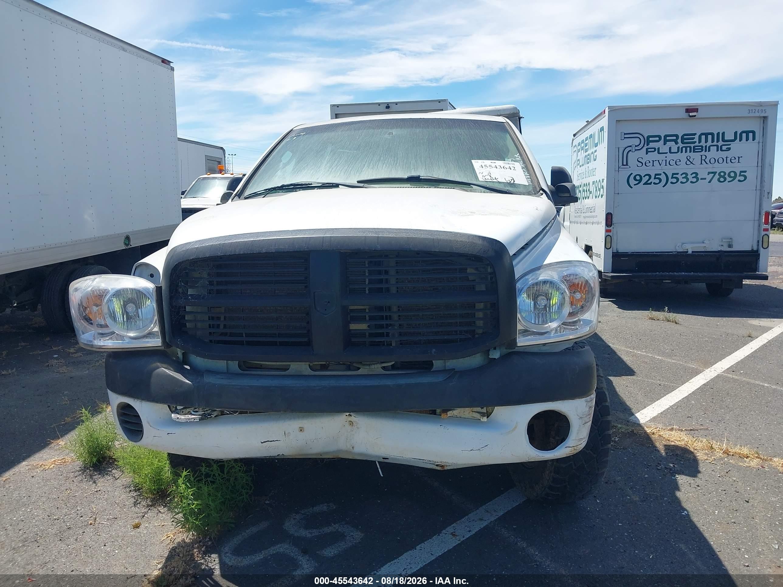 2008 Dodge Ram 2500 St/sxt White vin: 3D7KS28D38G248696