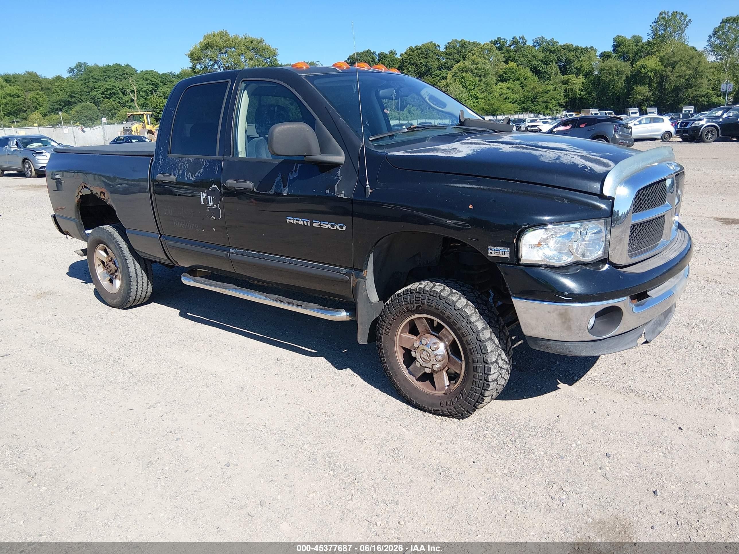2005 Dodge Ram 2500 Slt/laramie Black vin: 3D7KS28D45G819561