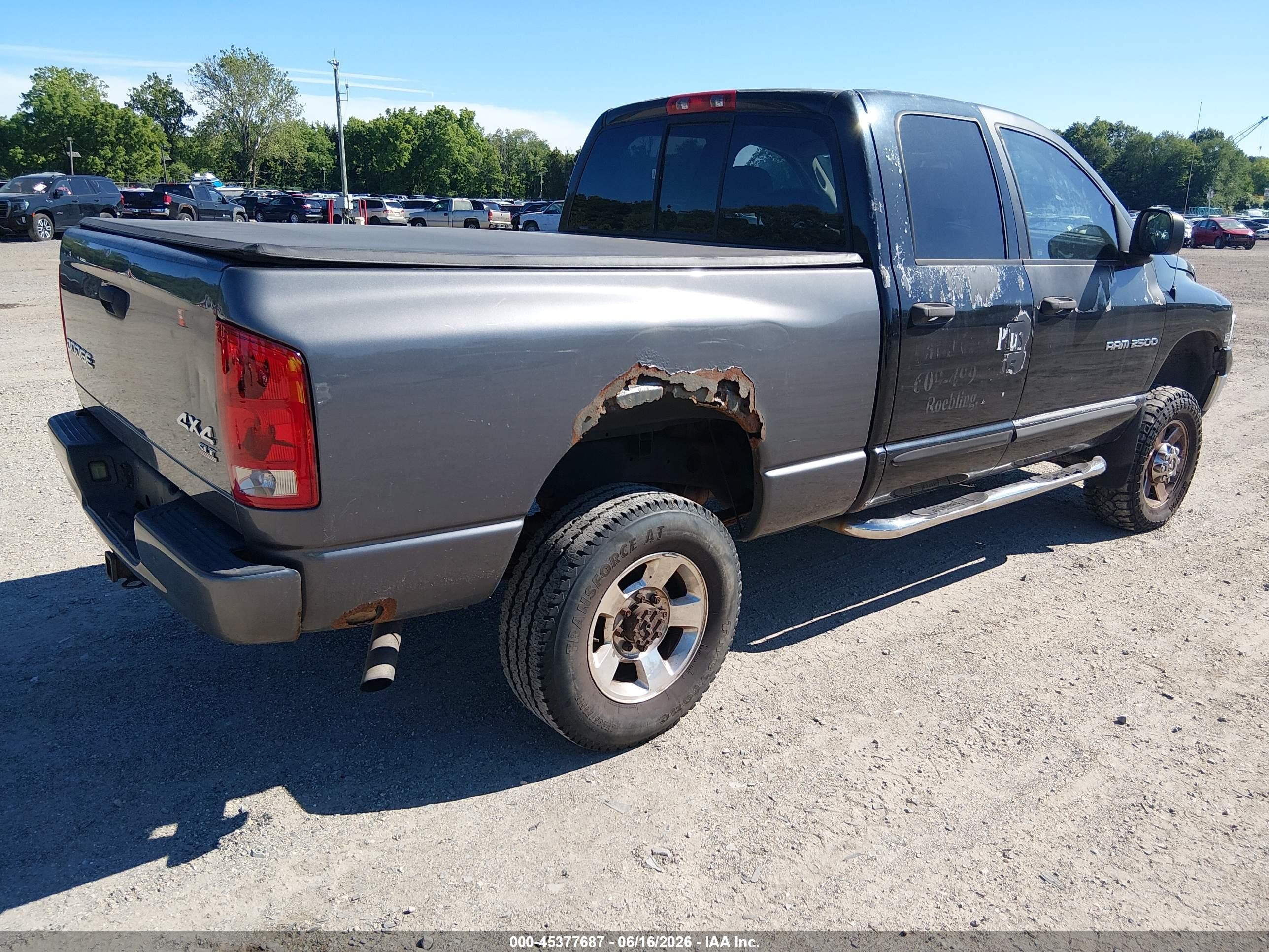 2005 Dodge Ram 2500 Slt/laramie Черный vin: 3D7KS28D45G819561