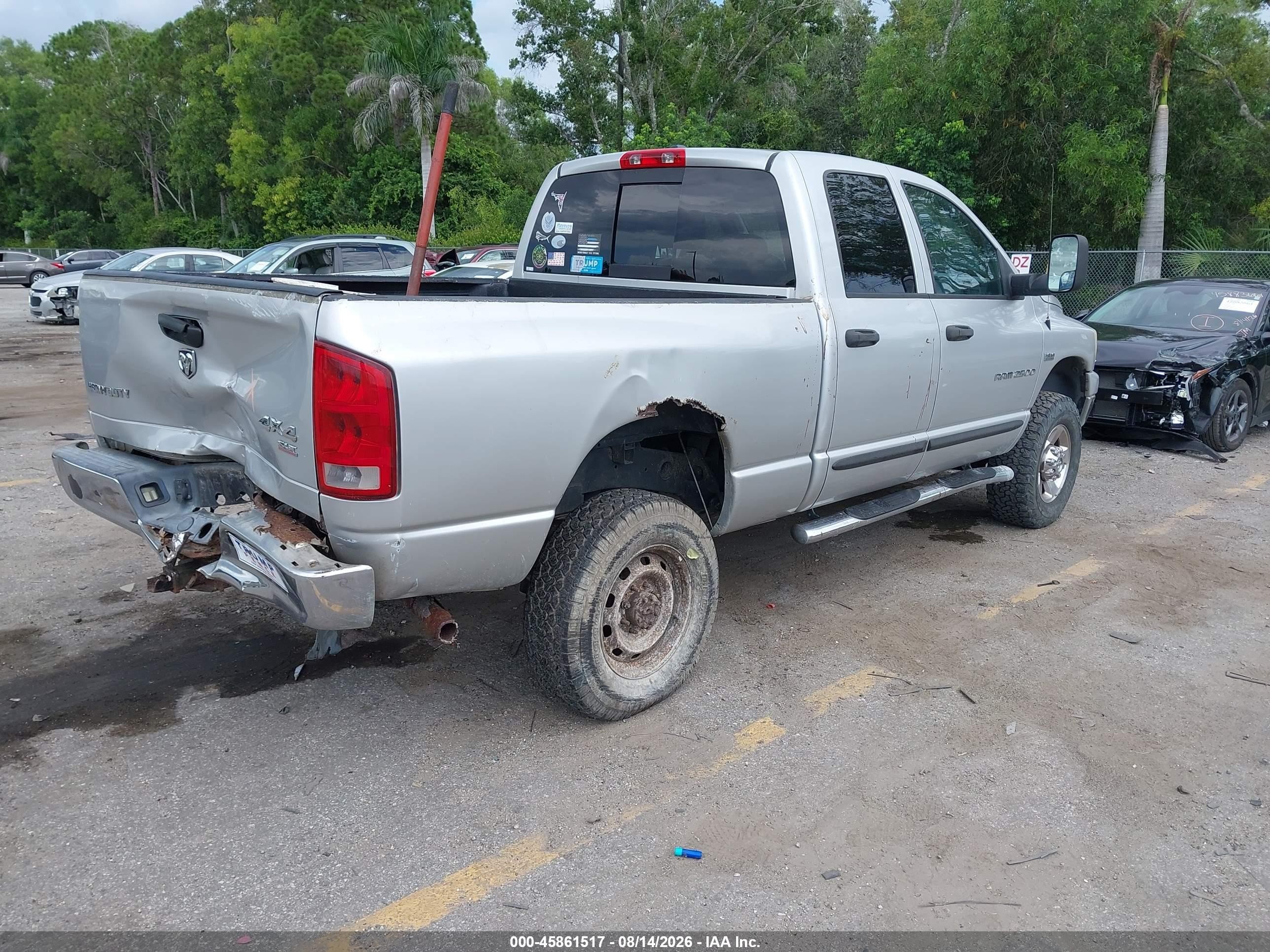 2006 Dodge Ram 2500 Slt/trx4 Off Road/sport/power Wagon Серебряный vin: 3D7KS28D46G139077