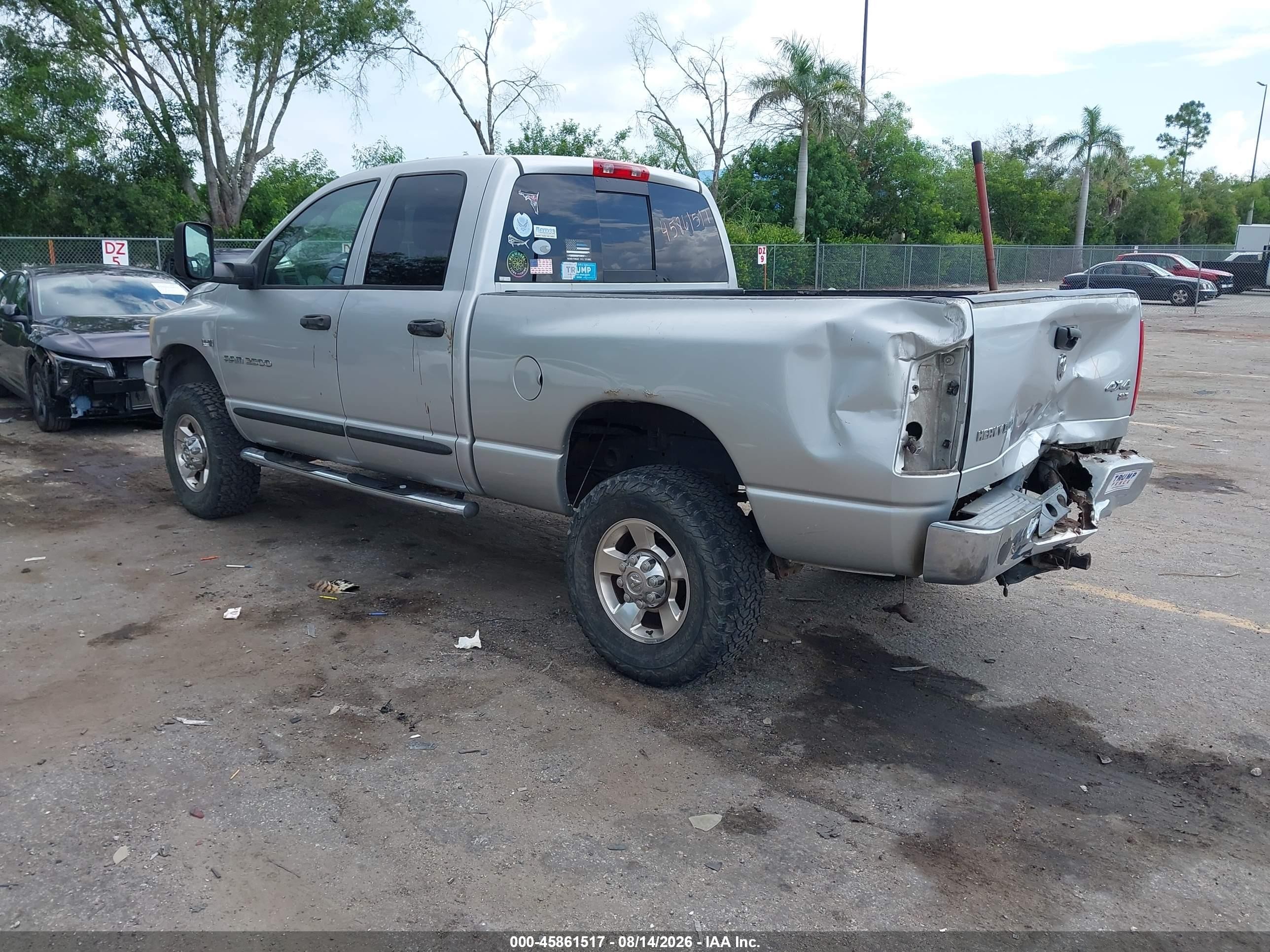 2006 Dodge Ram 2500 Slt/trx4 Off Road/sport/power Wagon Серебряный vin: 3D7KS28D46G139077