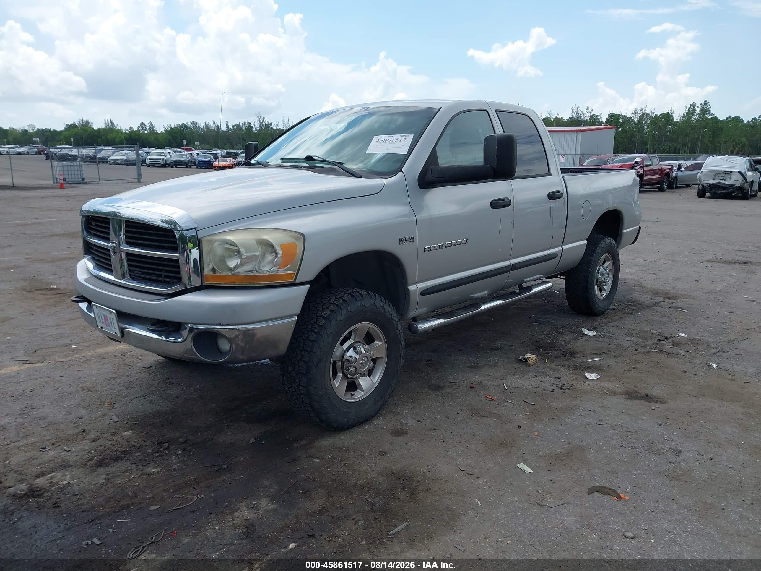 2006 Dodge Ram 2500 Slt/trx4 Off Road/sport/power Wagon Серебряный vin: 3D7KS28D46G139077
