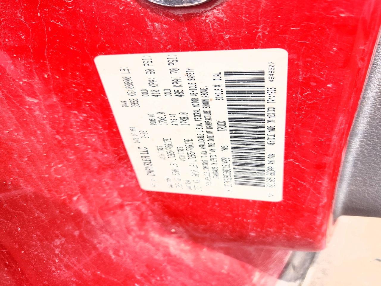 2008 Dodge Ram 2500 St Red vin: 3D7KS28D58G191420