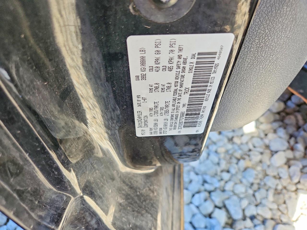 2007 Dodge Ram 2500 St Black vin: 3D7KS28D77G766681