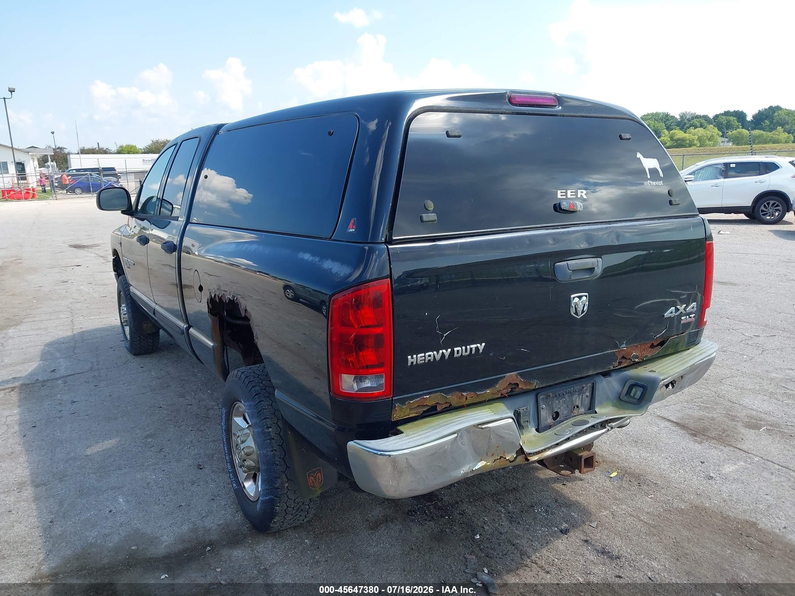2006 Dodge Ram 2500 Slt/trx4 Off Road/sport/power Wagon Black vin: 3D7KS28D86G109578