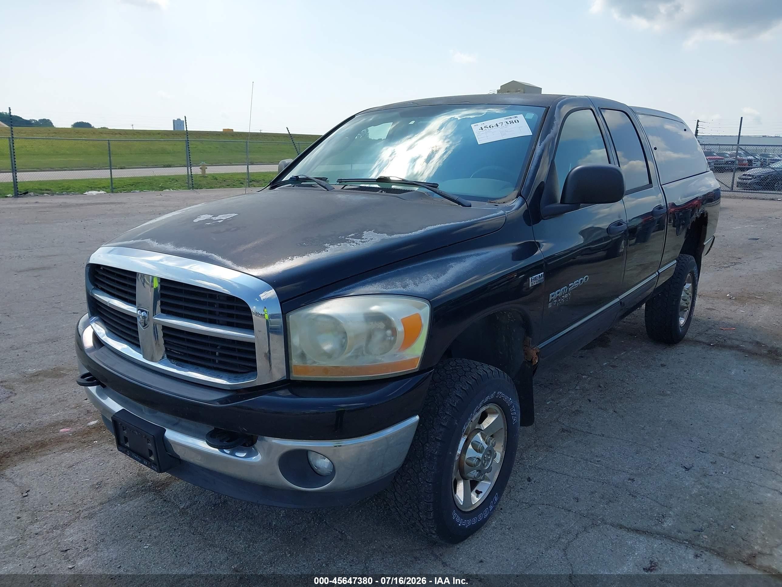 2006 Dodge Ram 2500 Slt/trx4 Off Road/sport/power Wagon Black vin: 3D7KS28D86G109578