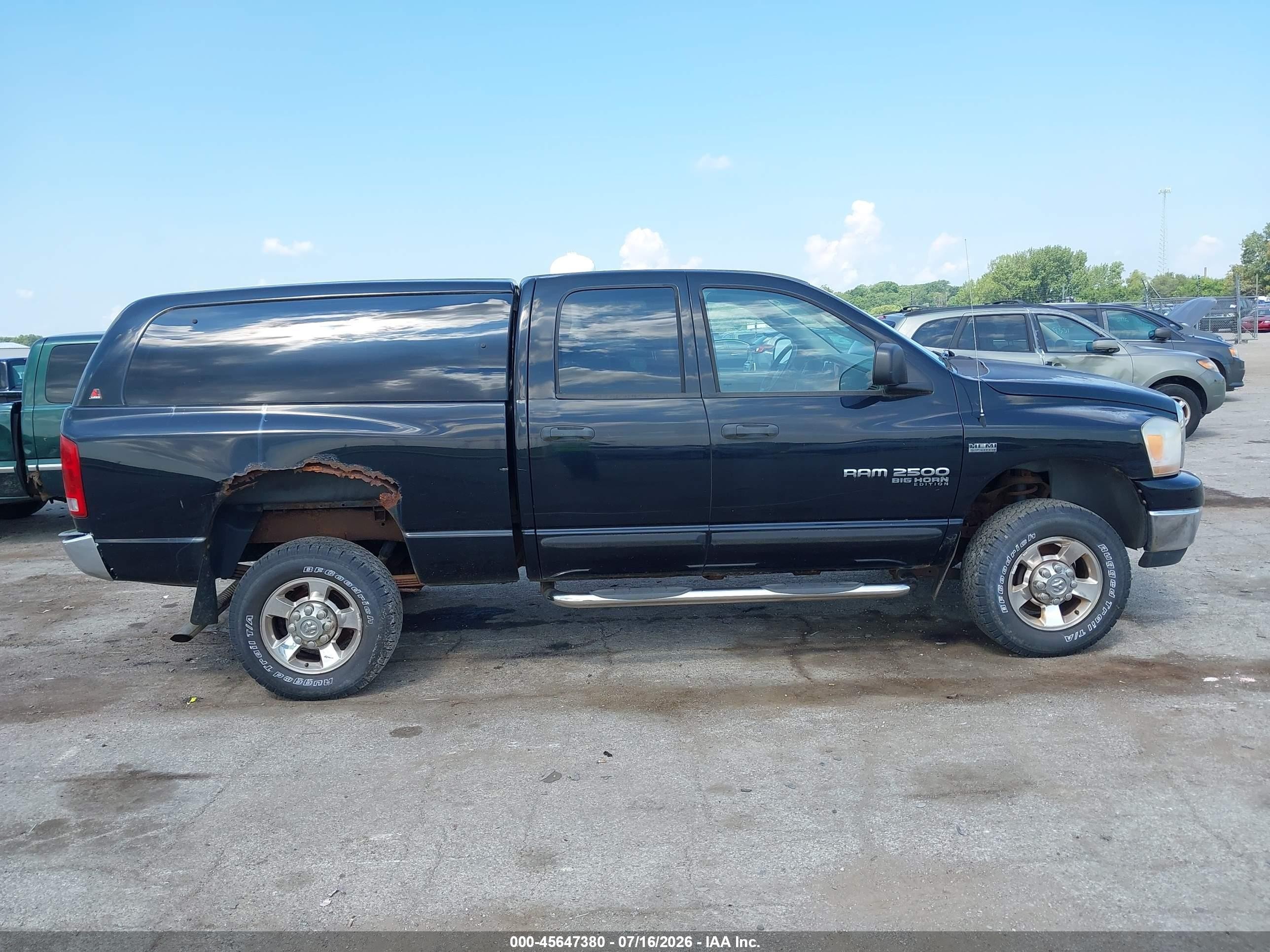 2006 Dodge Ram 2500 Slt/trx4 Off Road/sport/power Wagon Black vin: 3D7KS28D86G109578