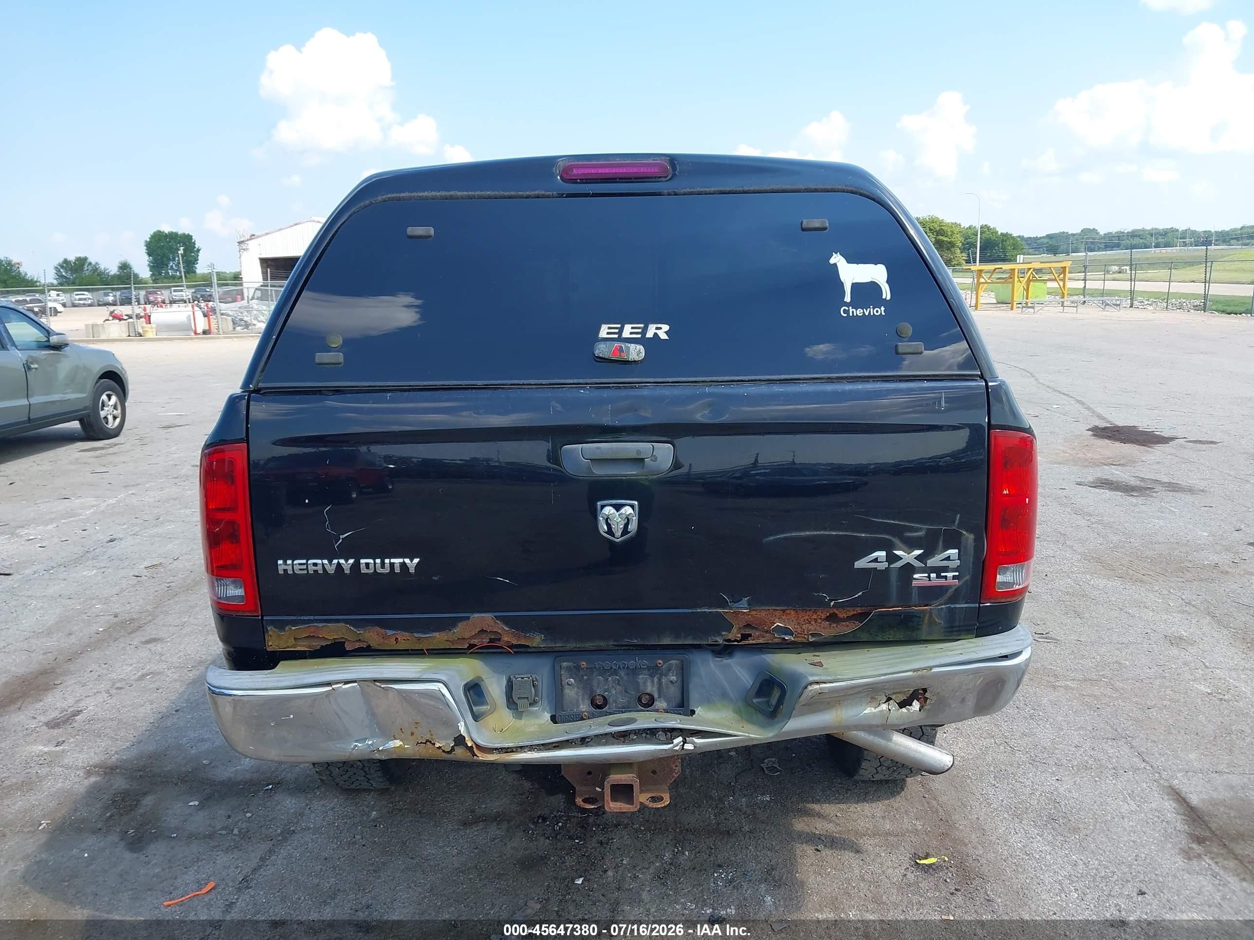 2006 Dodge Ram 2500 Slt/trx4 Off Road/sport/power Wagon Black vin: 3D7KS28D86G109578