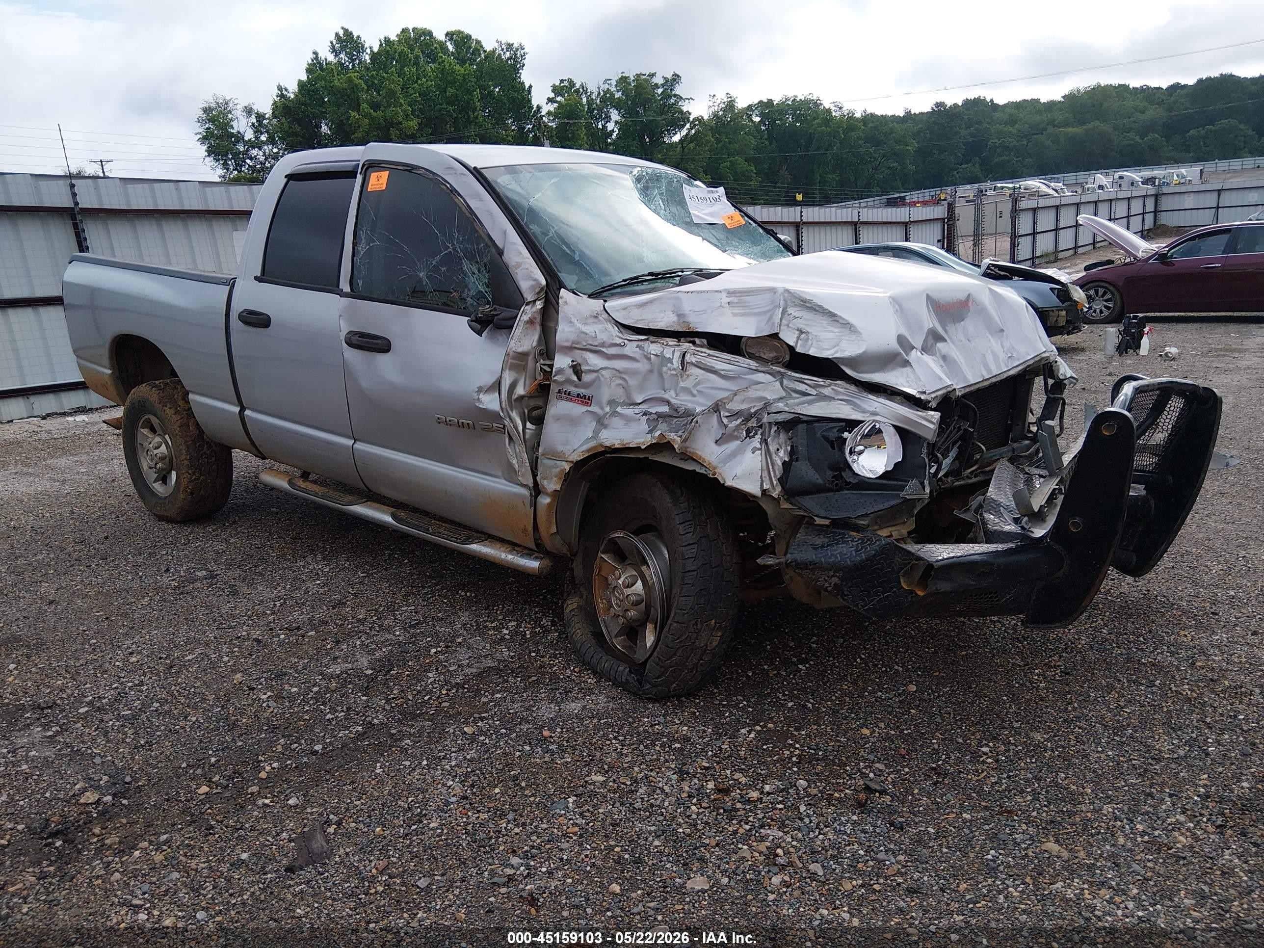 2006 Dodge Ram 2500 Slt/trx4 Off Road/sport/power Wagon Silver vin: 3D7KS28D96G142458