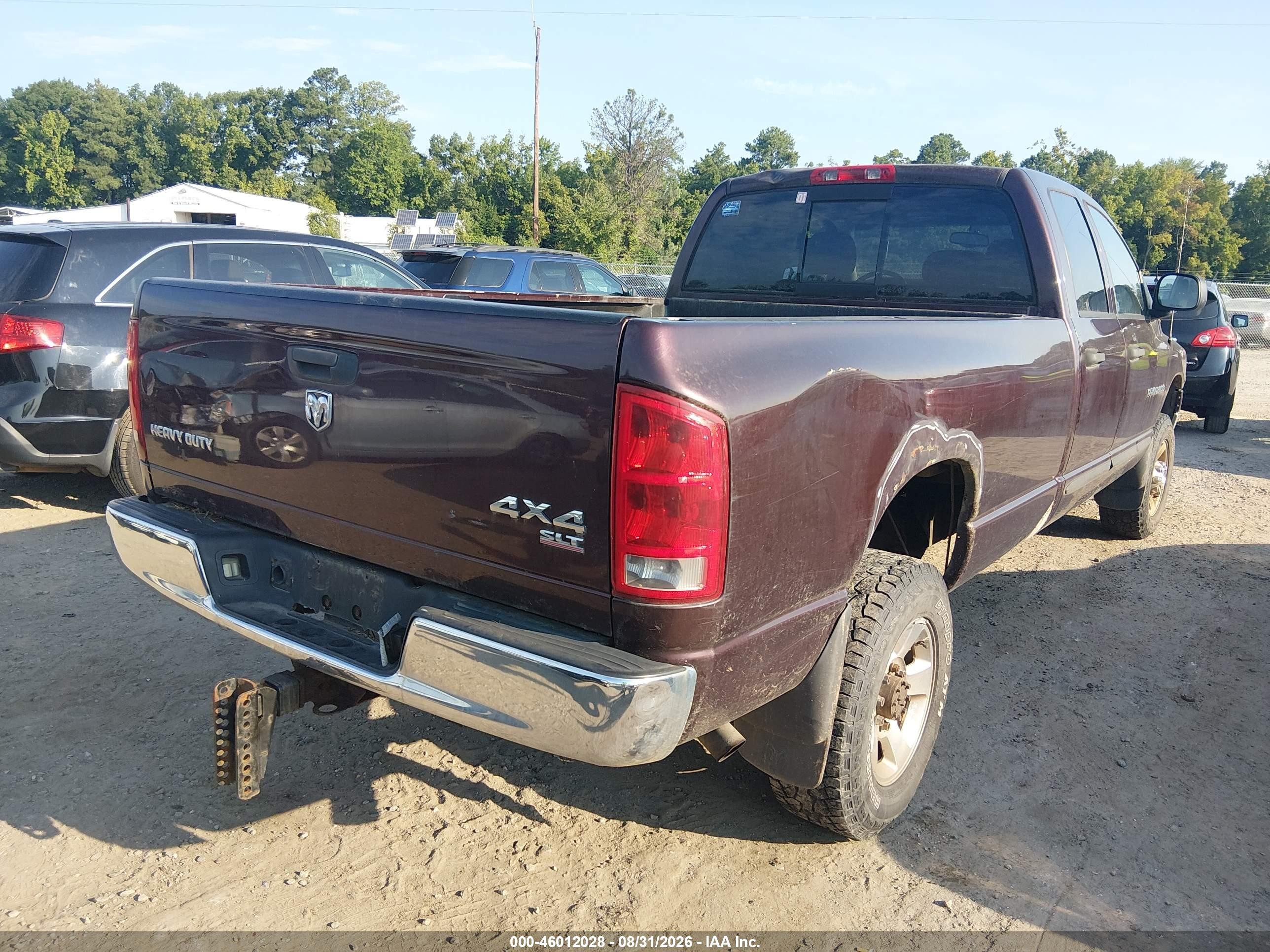 2005 Dodge Ram 2500 Slt/laramie Burgundy vin: 3D7KS28DX5G819922