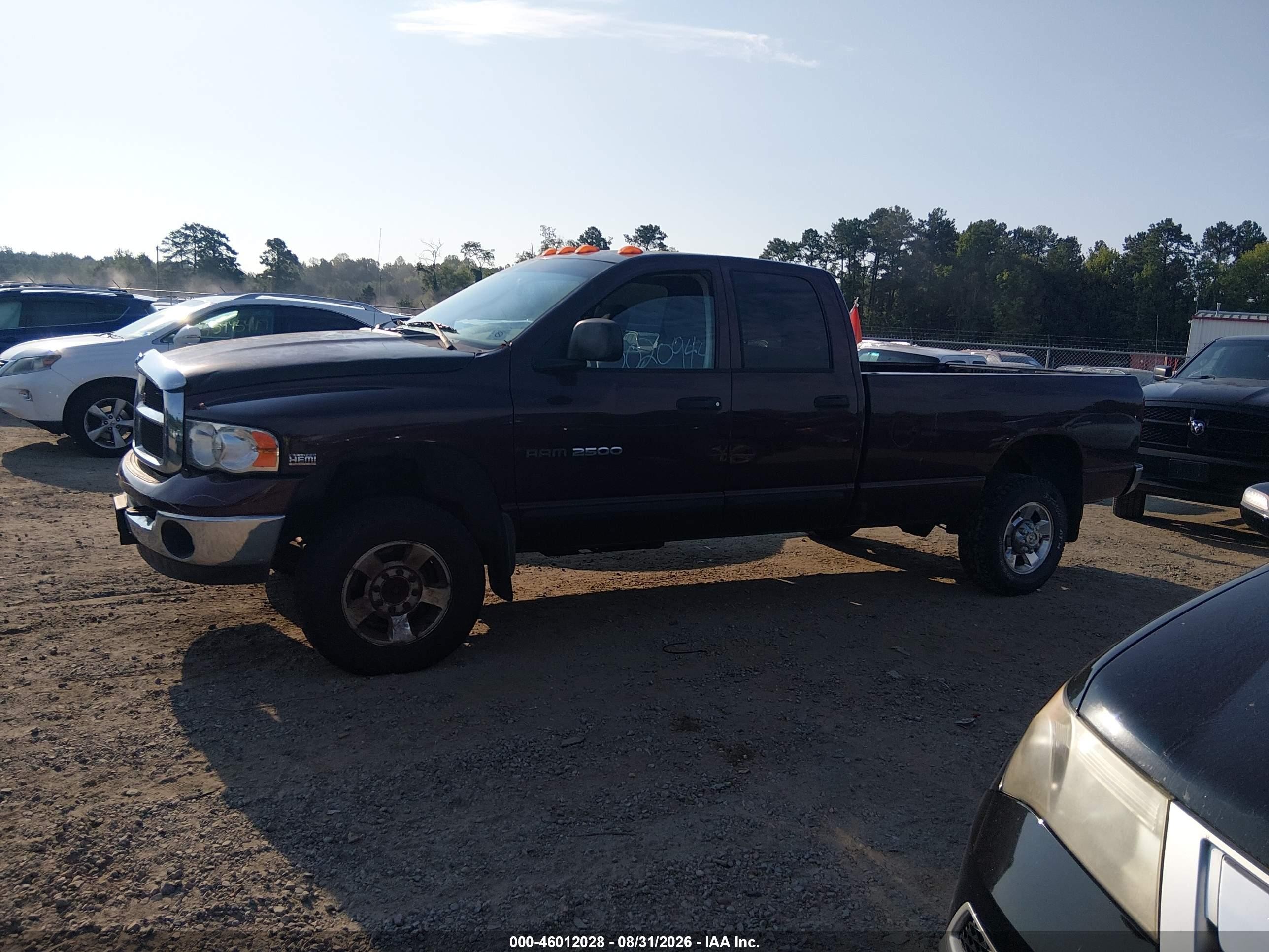 2005 Dodge Ram 2500 Slt/laramie Burgundy vin: 3D7KS28DX5G819922