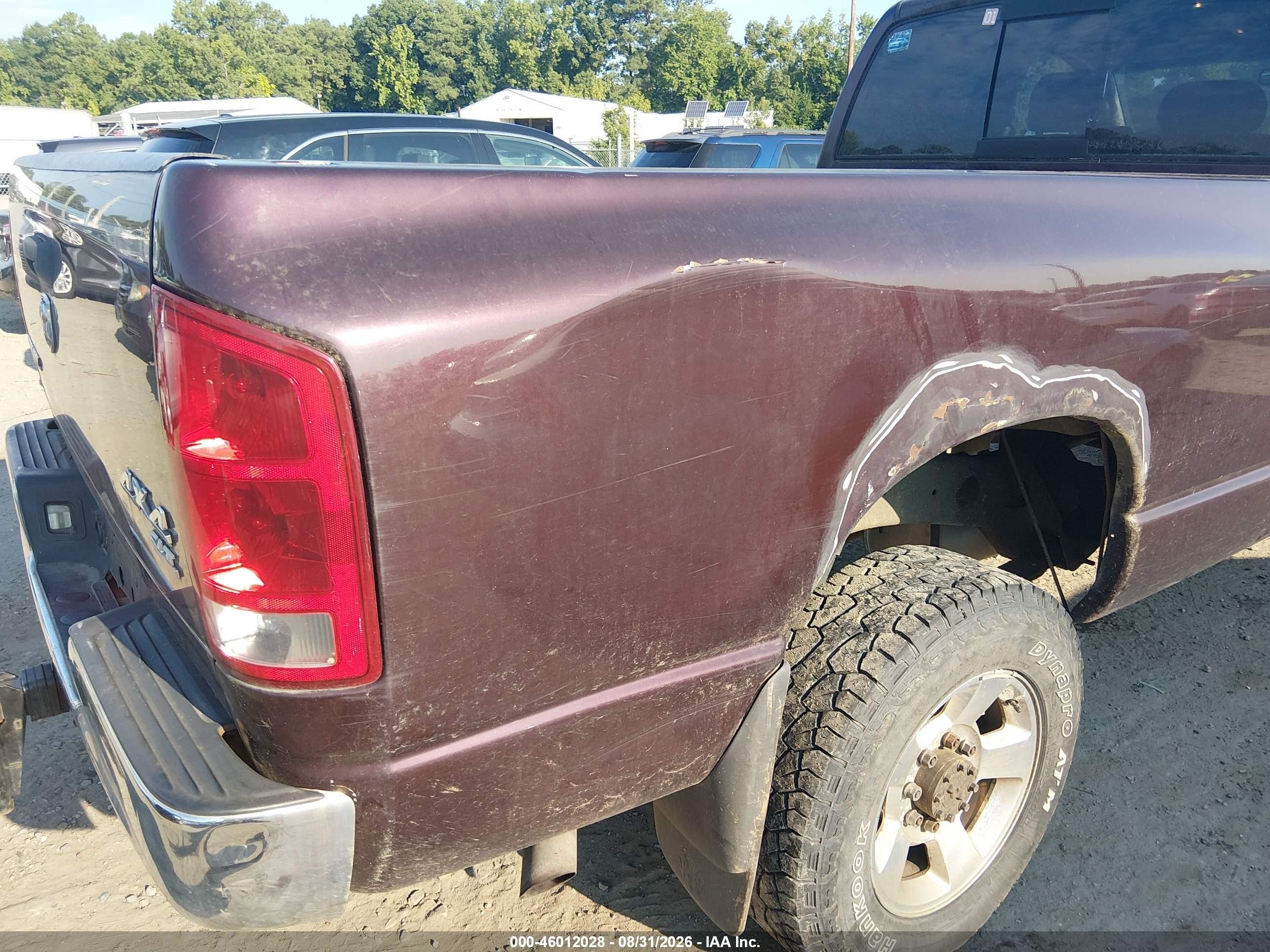 2005 Dodge Ram 2500 Slt/laramie Burgundy vin: 3D7KS28DX5G819922