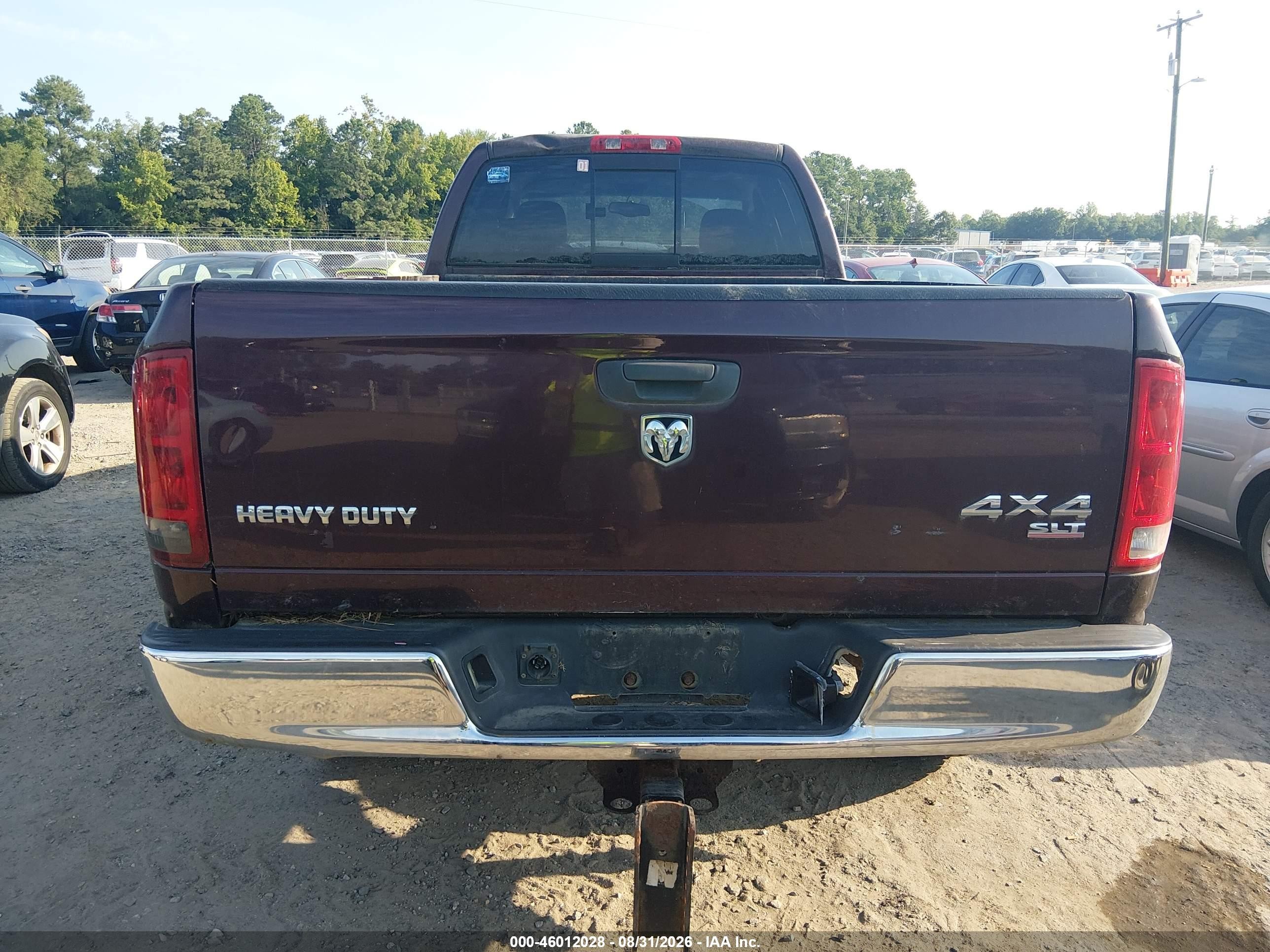 2005 Dodge Ram 2500 Slt/laramie Burgundy vin: 3D7KS28DX5G819922