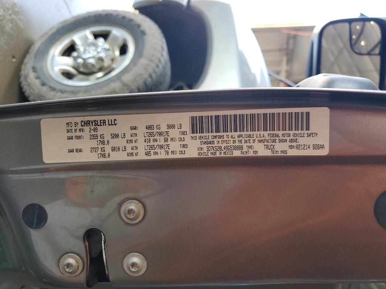 2009 Dodge Ram 2500 Gray vin: 3D7KS28L49G538888