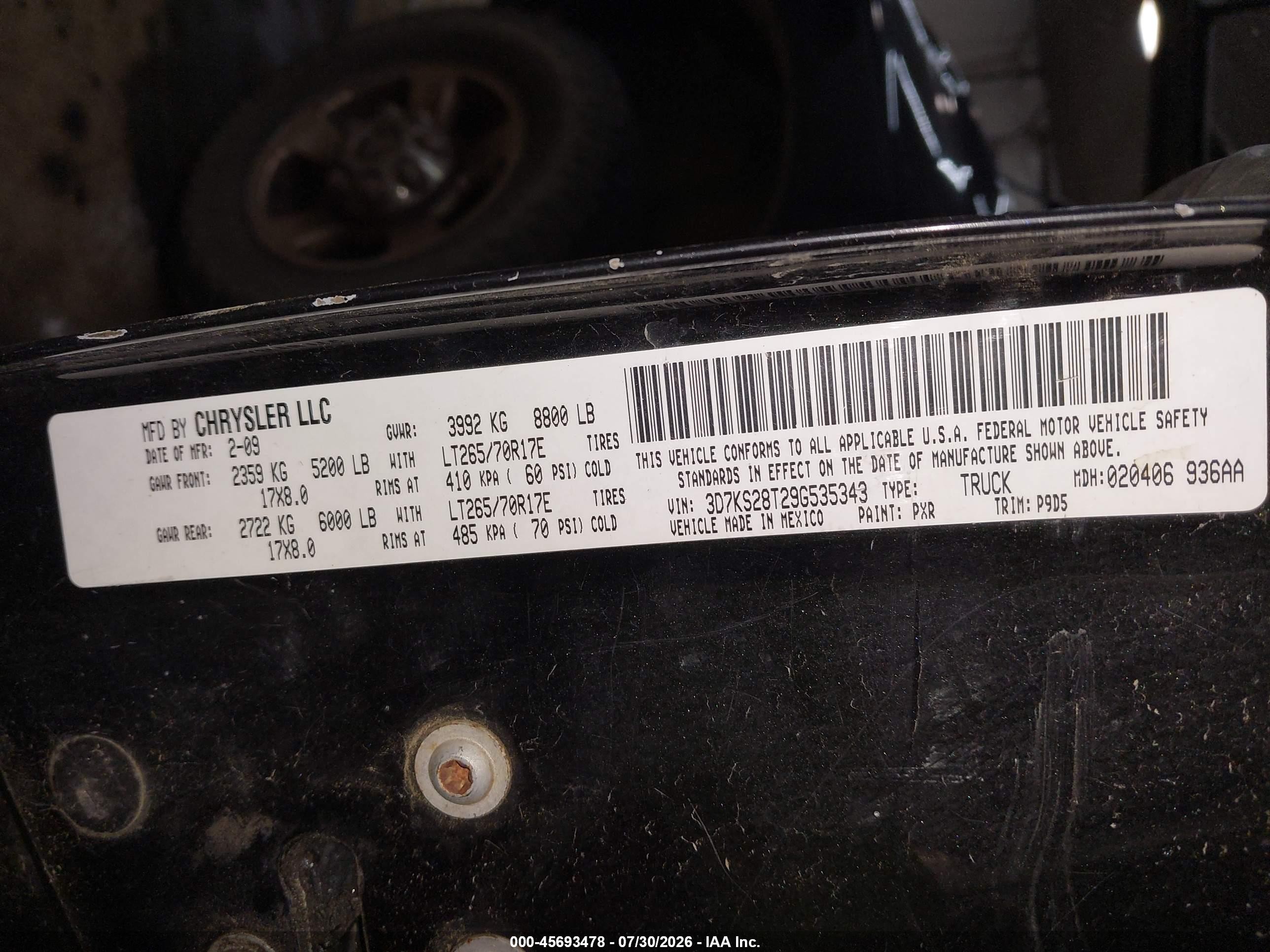 2009 Dodge Ram 2500 Slt Black vin: 3D7KS28T29G535343