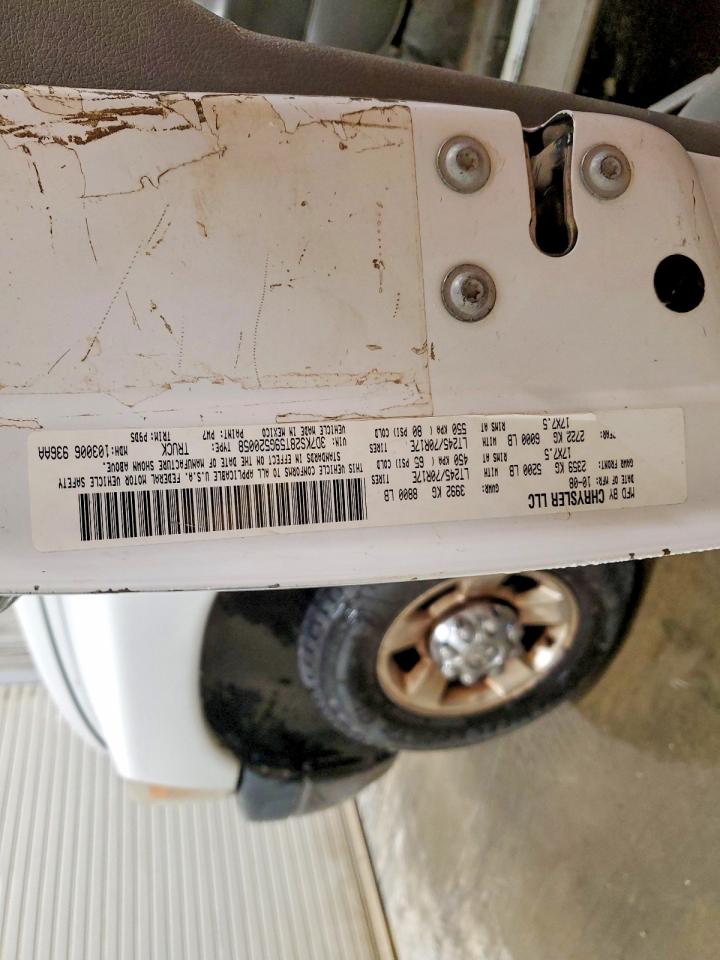 2009 Dodge Ram 2500 White vin: 3D7KS28T59G520058