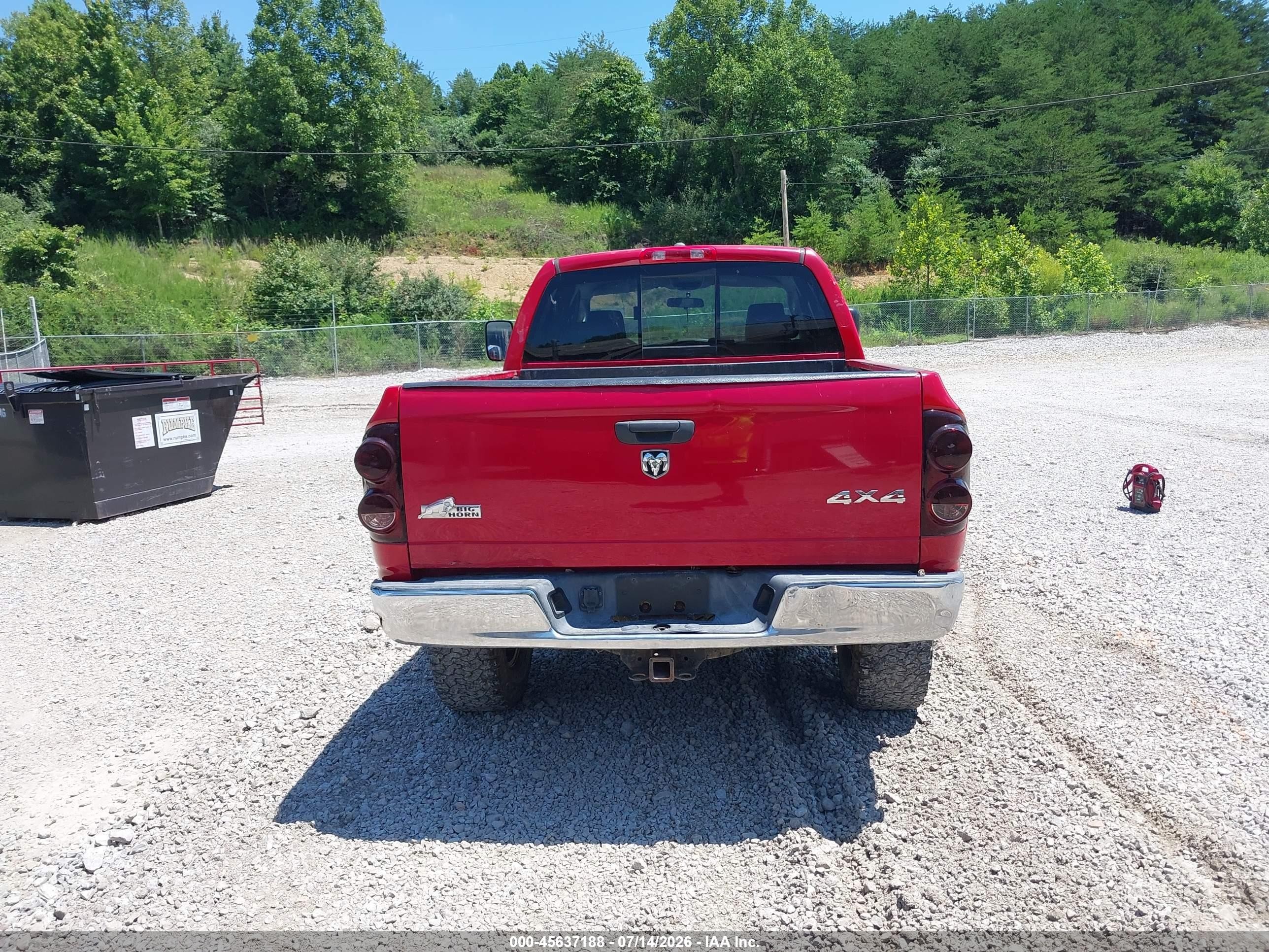 2009 Dodge Ram 2500 Slt Red vin: 3D7KS28T79G544992
