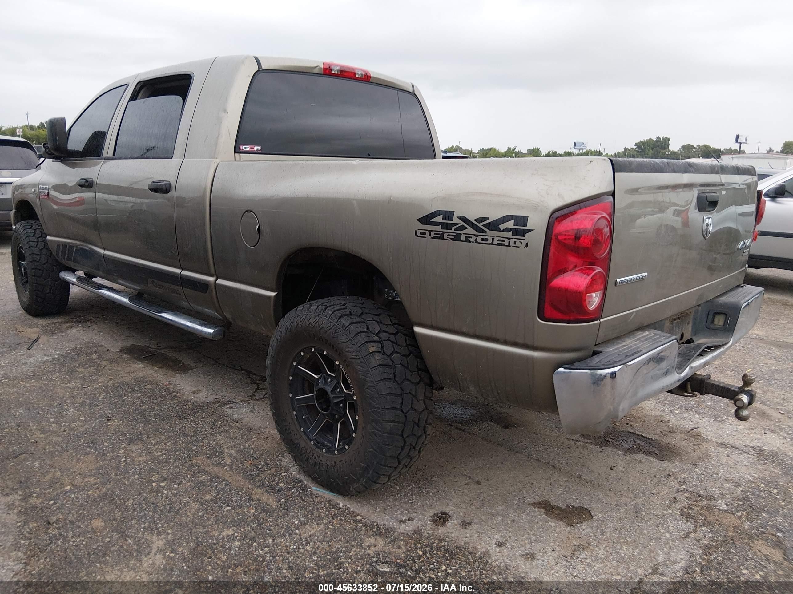 2007 Dodge Ram 2500 Slt Бежевый vin: 3D7KS29A27G848953