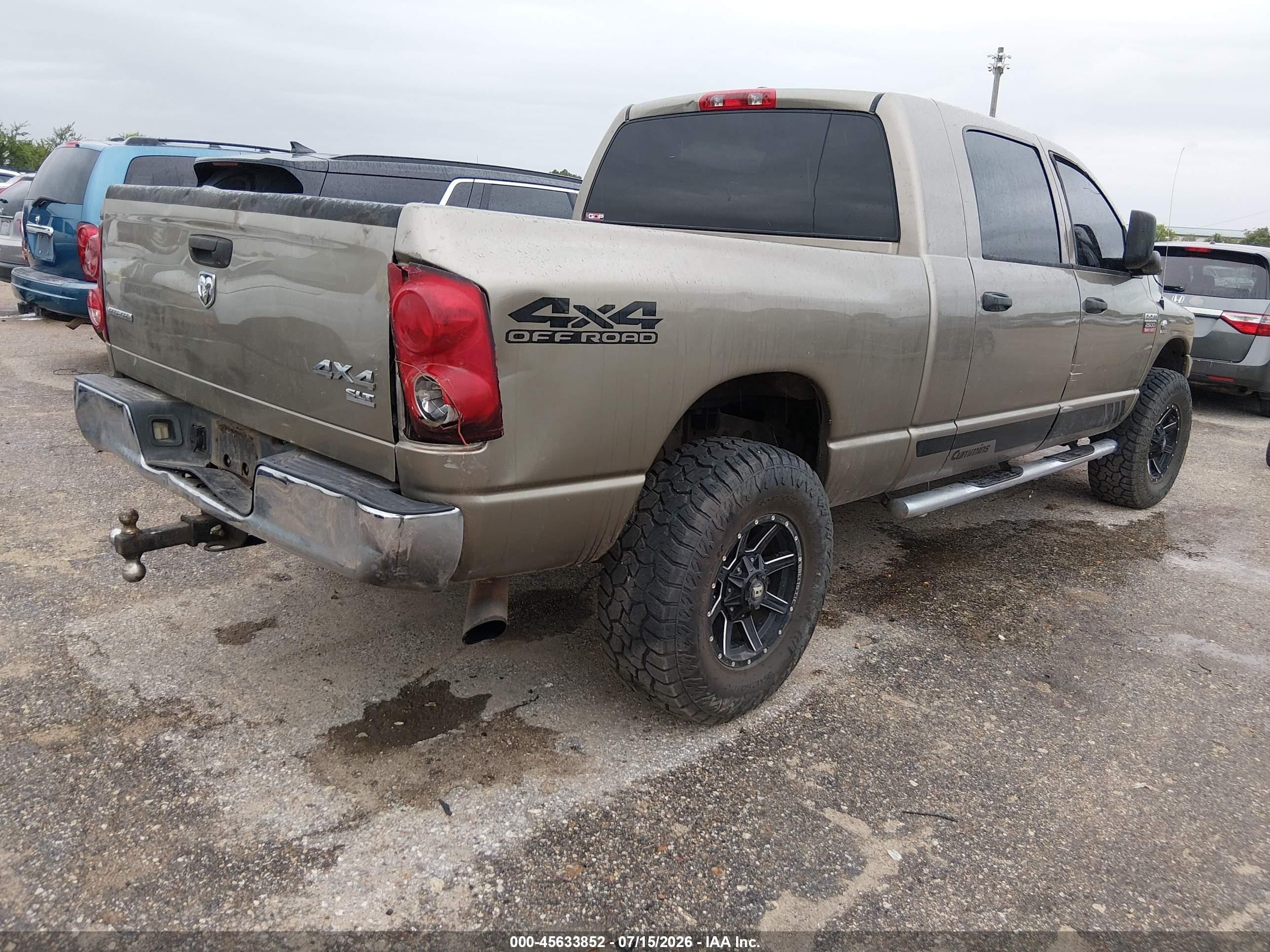 2007 Dodge Ram 2500 Slt Бежевый vin: 3D7KS29A27G848953