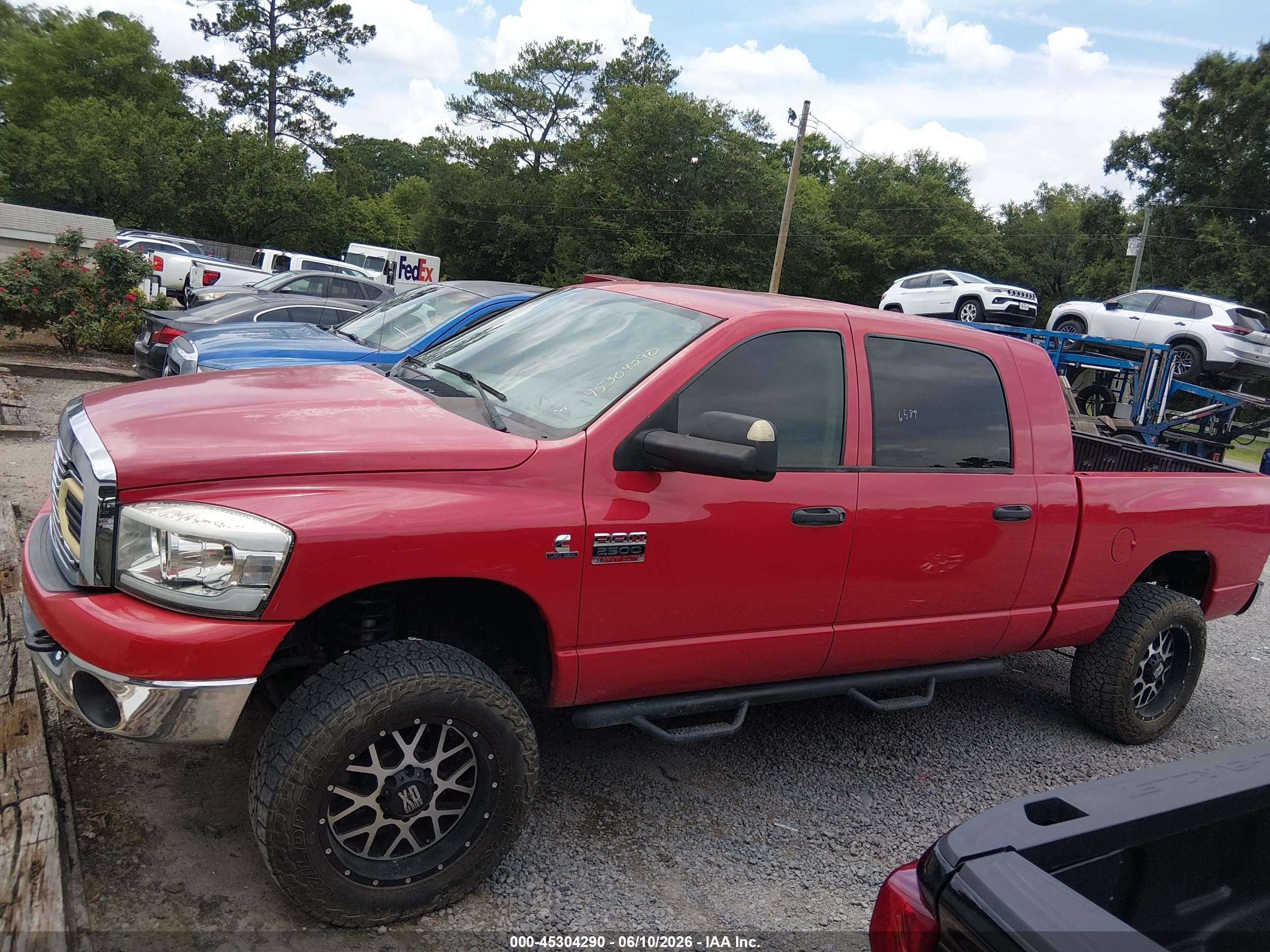2008 Dodge Ram 2500 Sxt/slt Red vin: 3D7KS29A78G200297