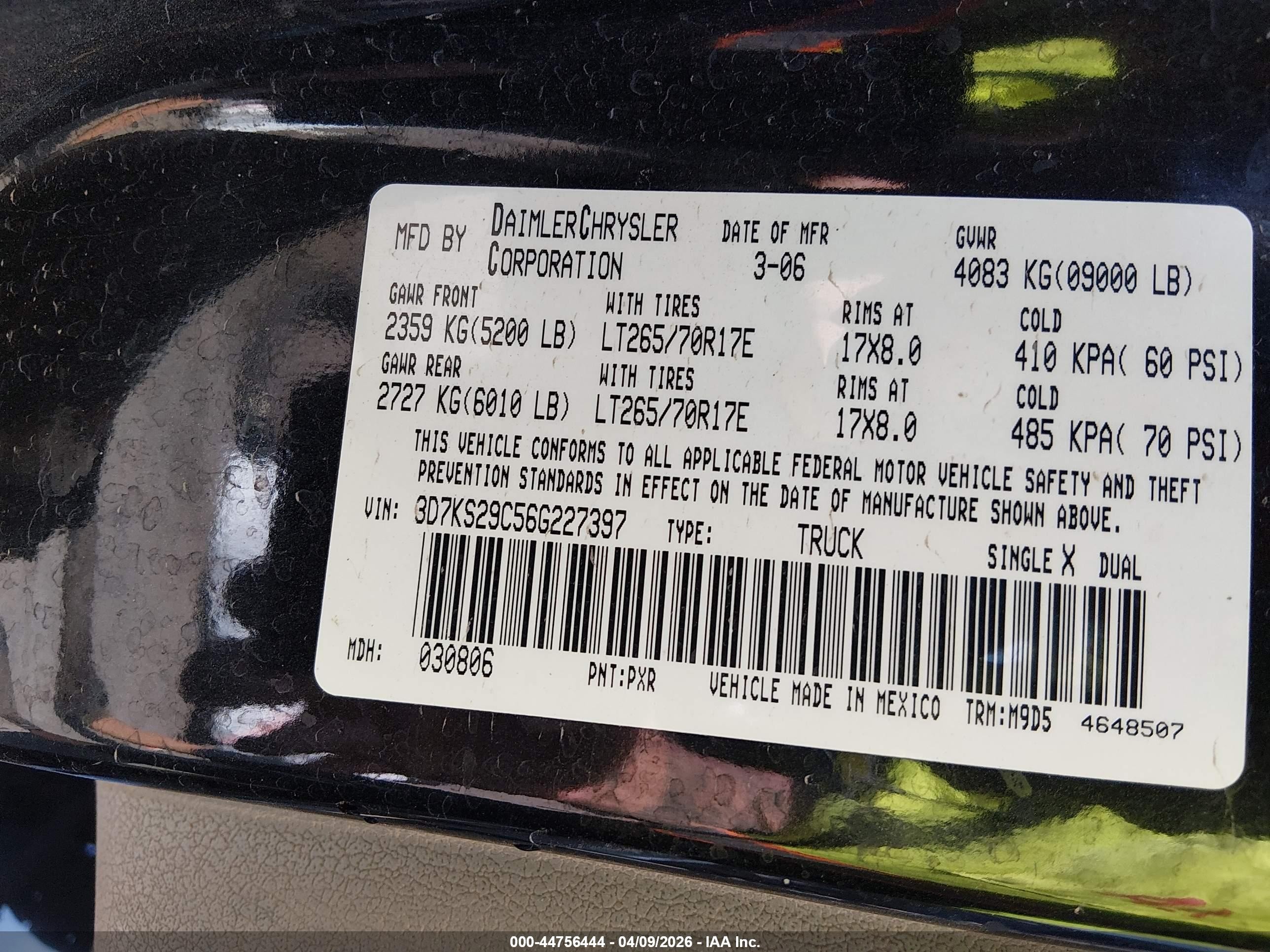 2006 Dodge Ram 2500 Slt Black vin: 3D7KS29C56G227397