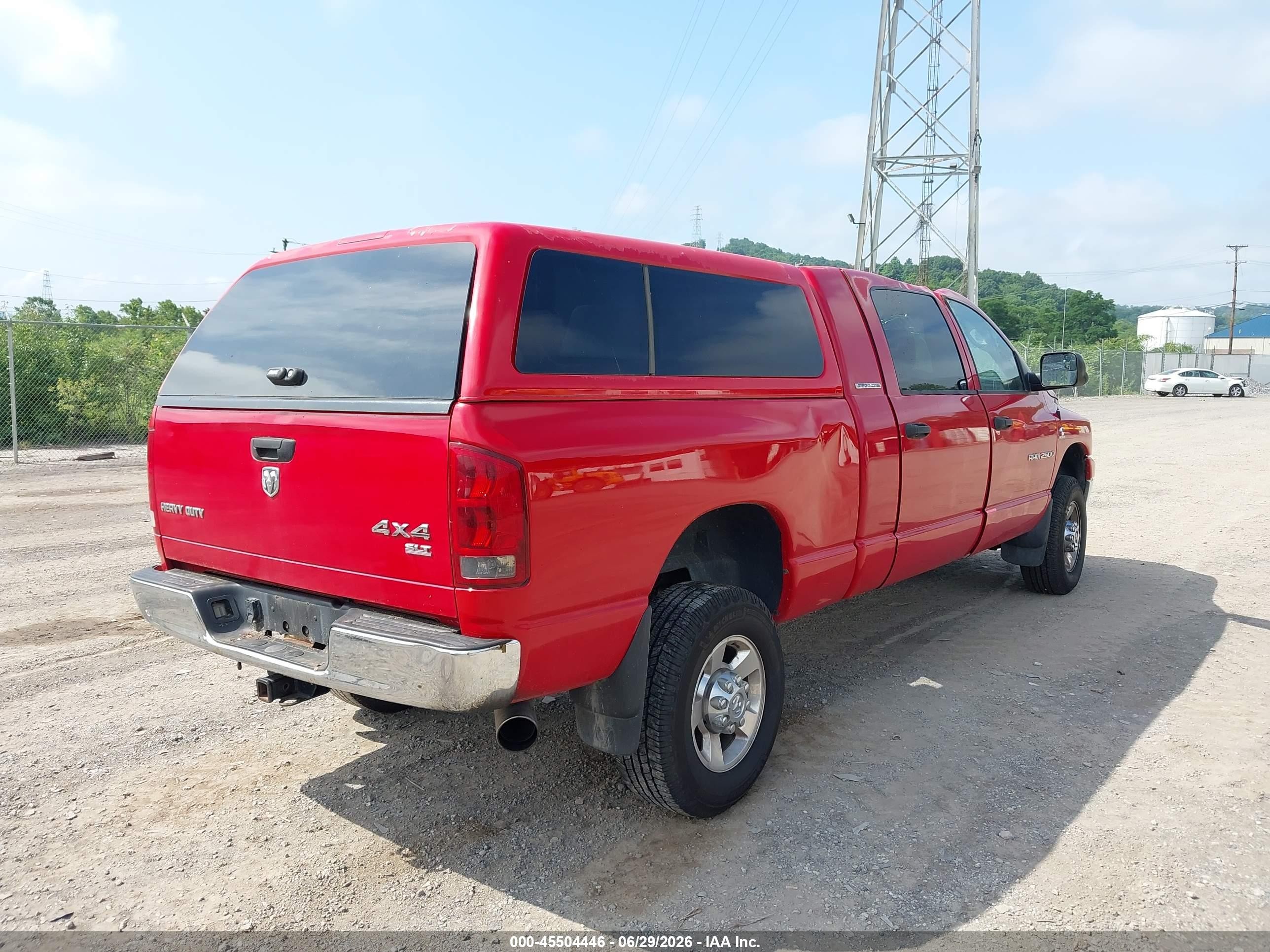 2006 Dodge Ram 2500 Slt Red vin: 3D7KS29C86G134020