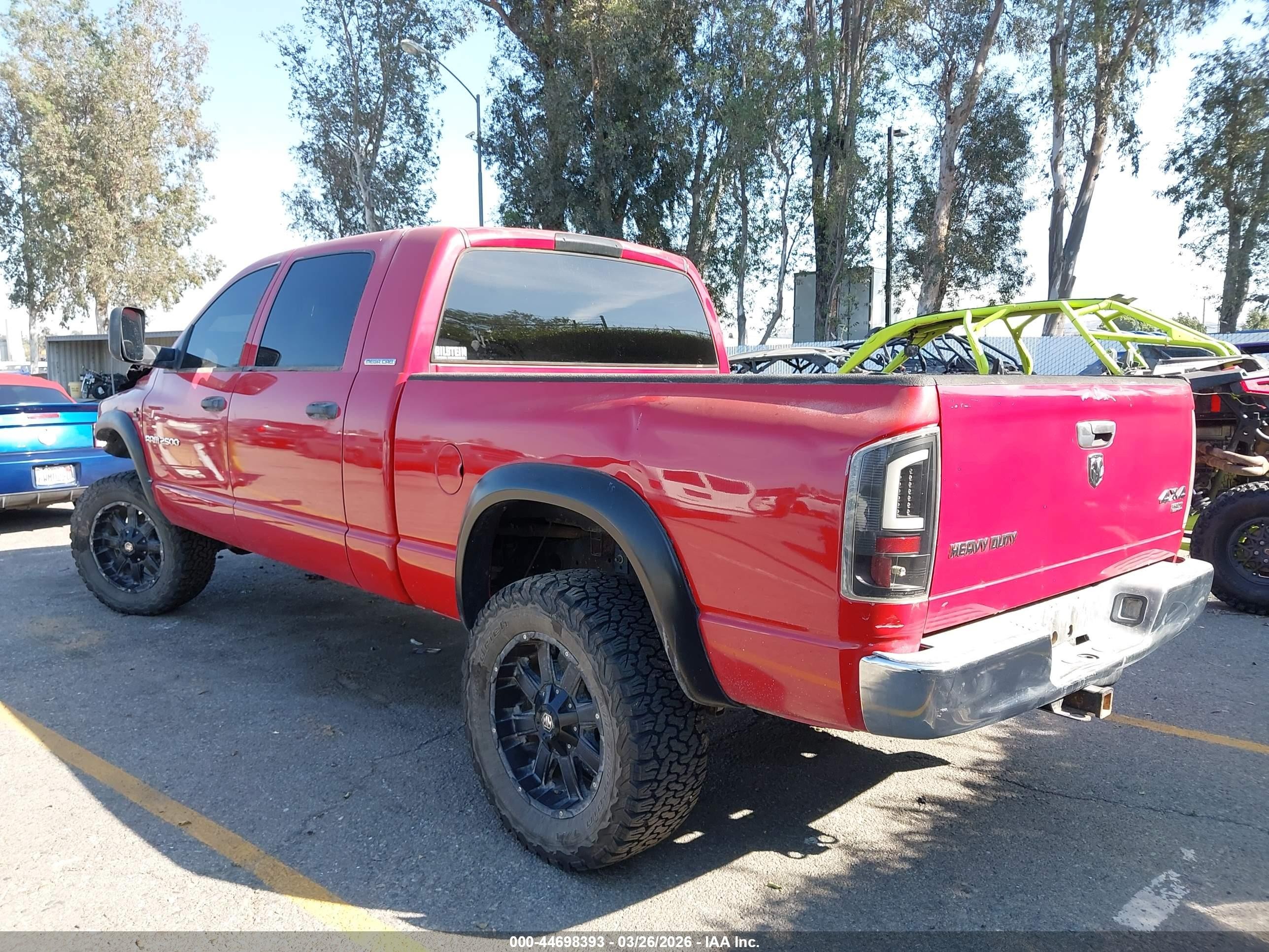 2006 Dodge Ram 2500 Slt Красный vin: 3D7KS29C96G142398