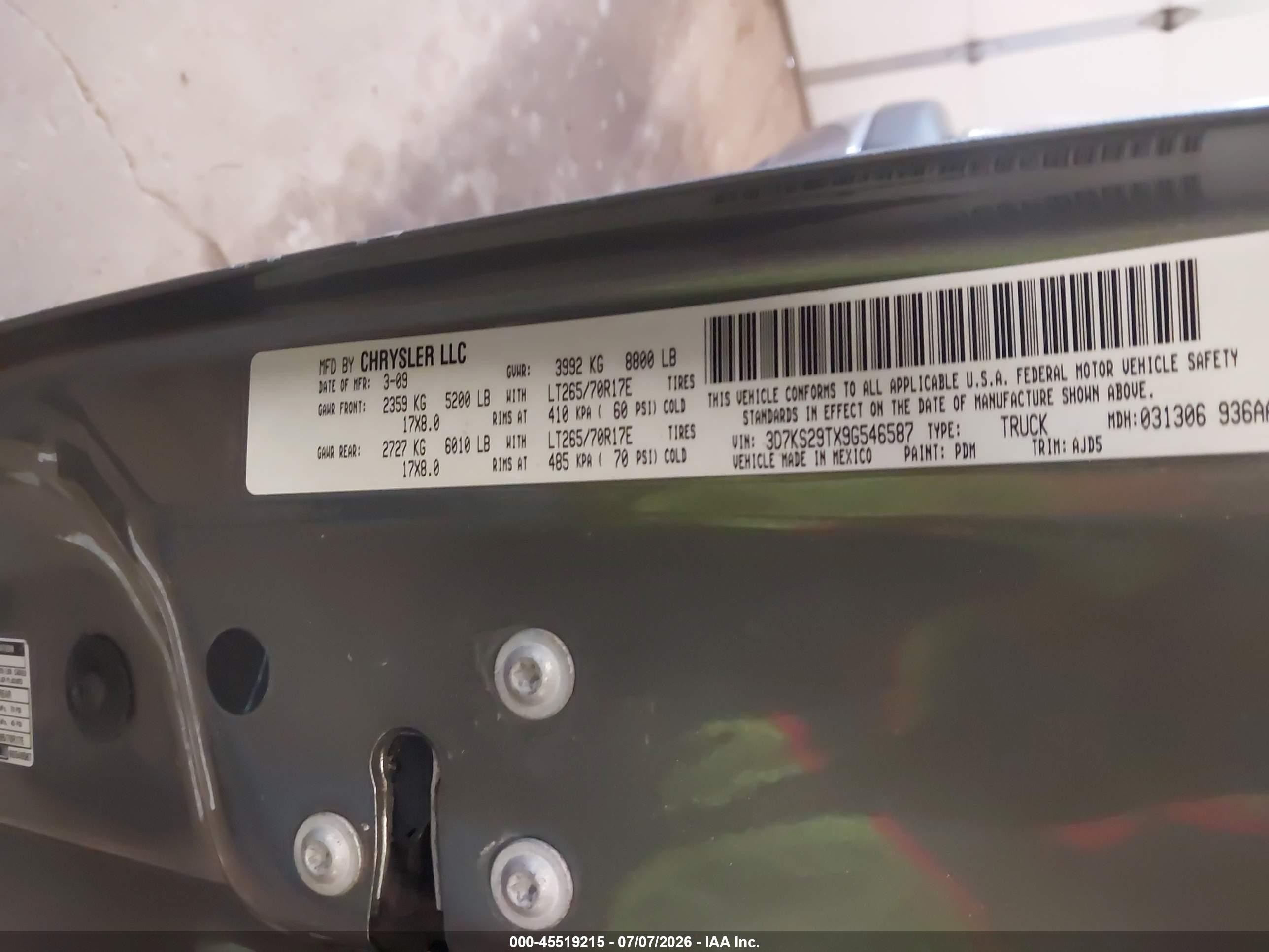 2009 Dodge Ram 2500 Sxt/slt Gray vin: 3D7KS29TX9G546587