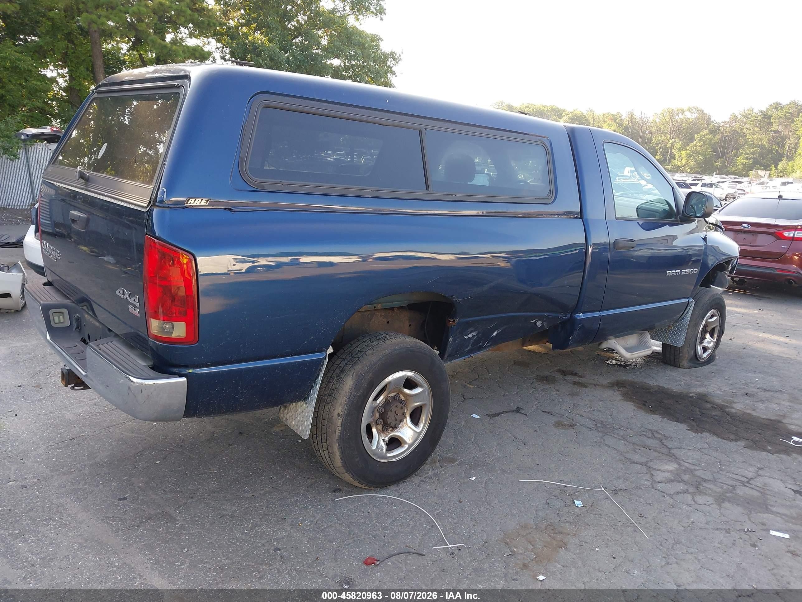 2004 Dodge Ram 2500 Slt/laramie Blue vin: 3D7KU26D24G148189